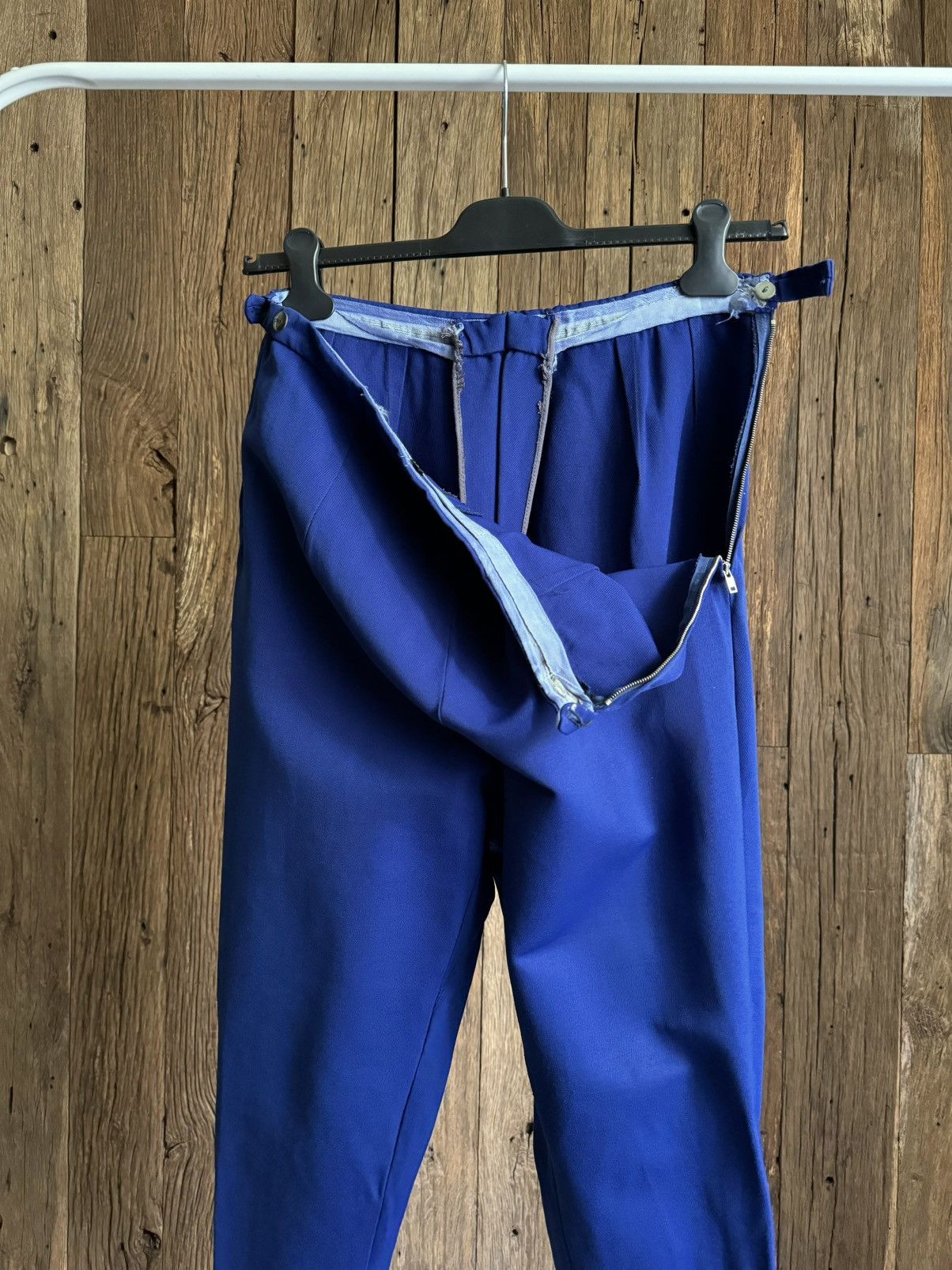Vintage 1950s Vintage European Army Officer ‘Zipp’ Blue Pants Size US 30 / EU 46 - 1 Thumbnail