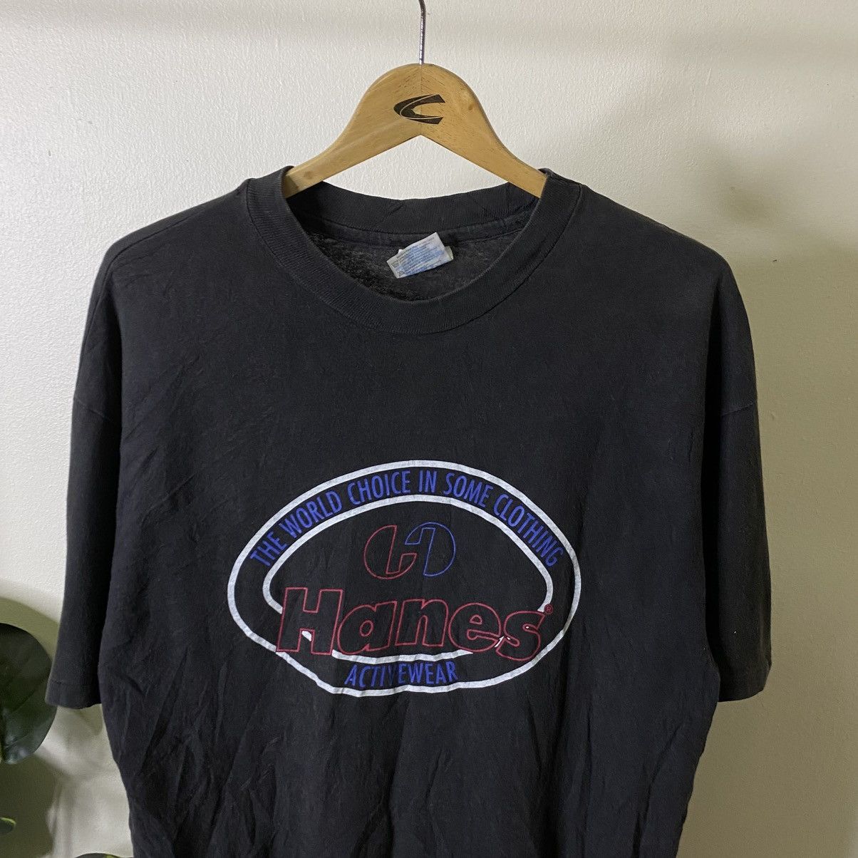 Hanes Vintage 1990s Hanes Big Logo T Shirt Size US L / EU 52-54 / 3 - 2 Thumbnail