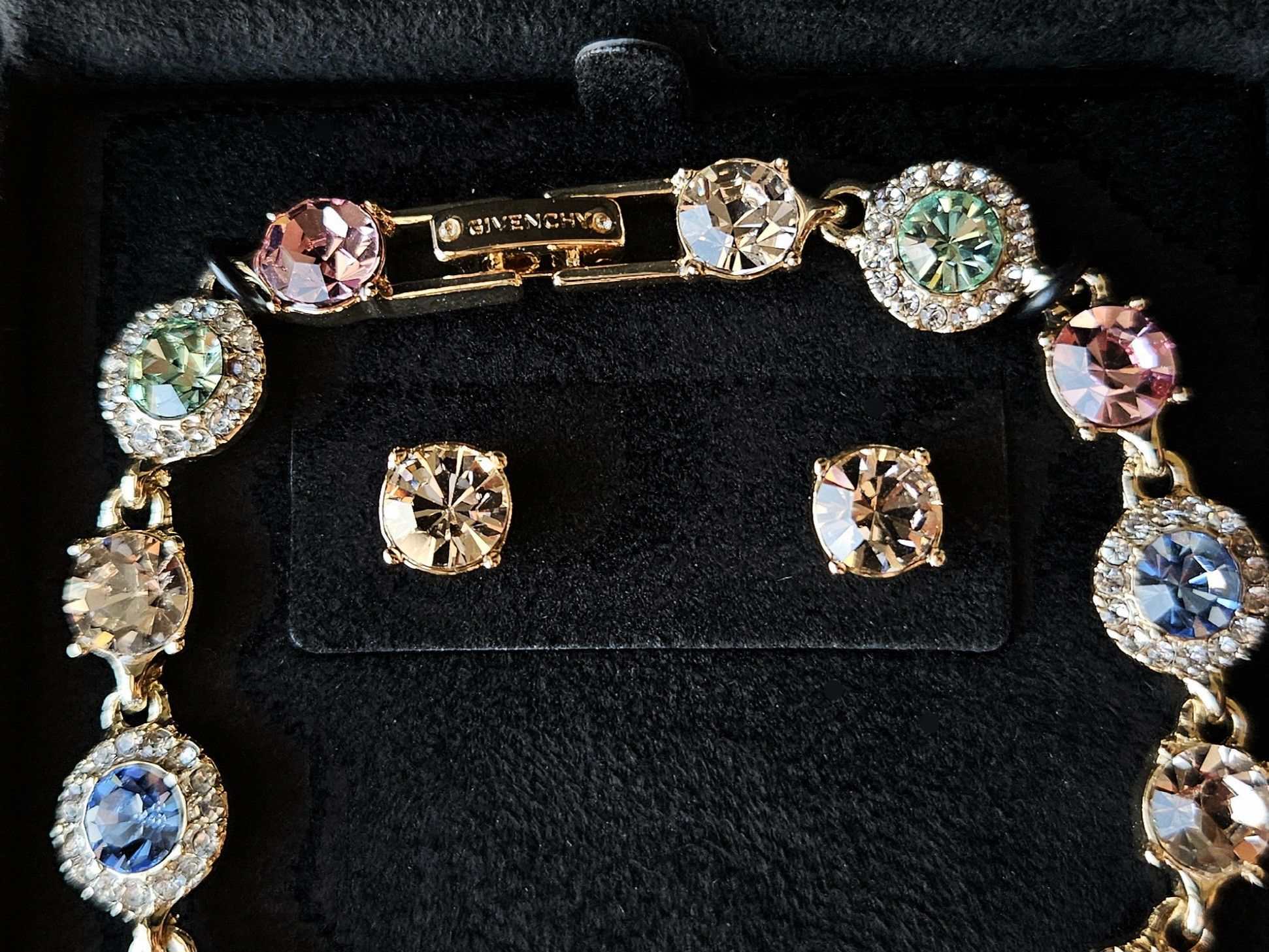 Givenchy 🌈 Rainbow Multi Pave Halo Gold Bracelet 🌈 Size ONE SIZE - 7 Thumbnail
