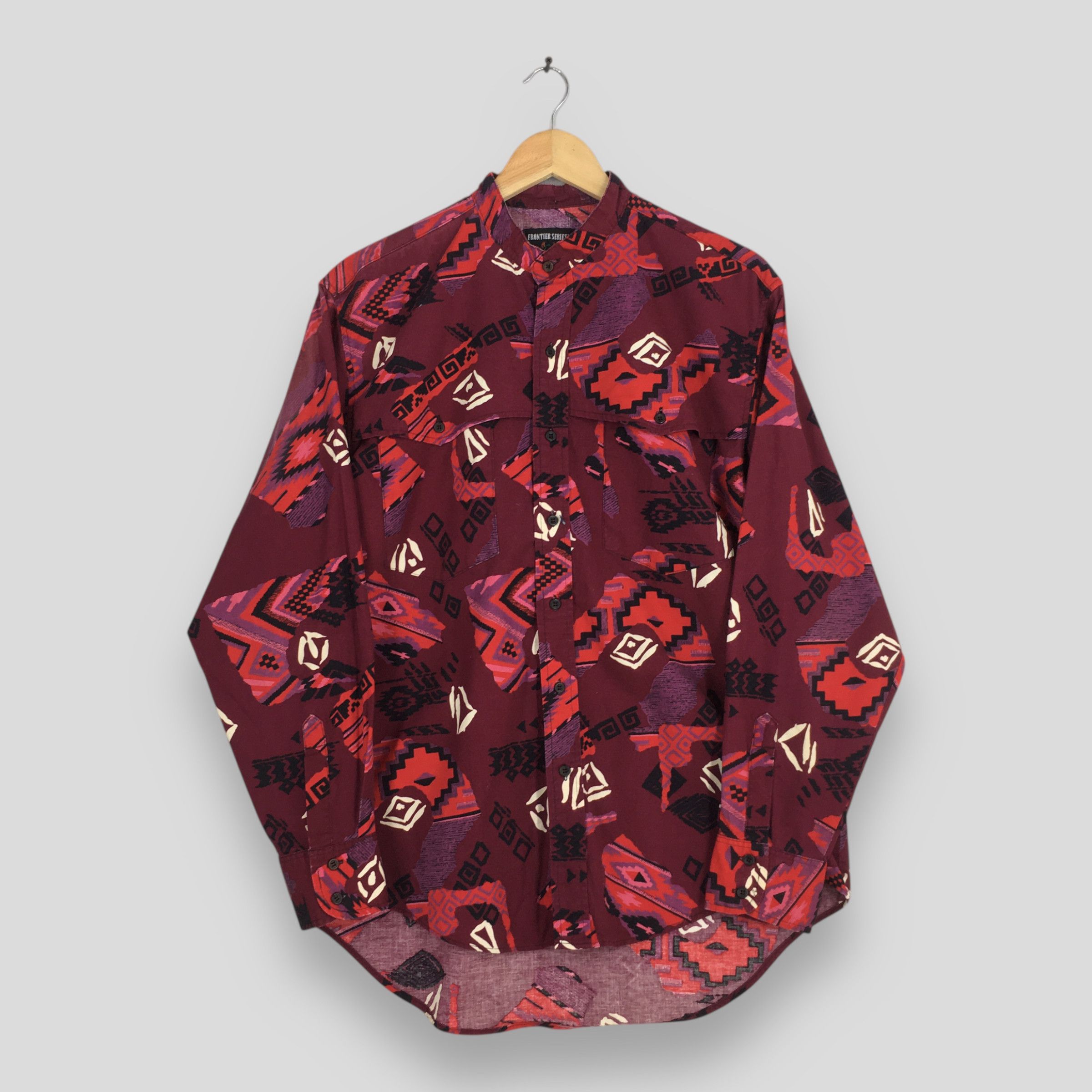 Vintage Vintage Frontier Series Abstract Brushpopper Red Shirt Large Size US L / EU 52-54 / 3 - 1 Thumbnail