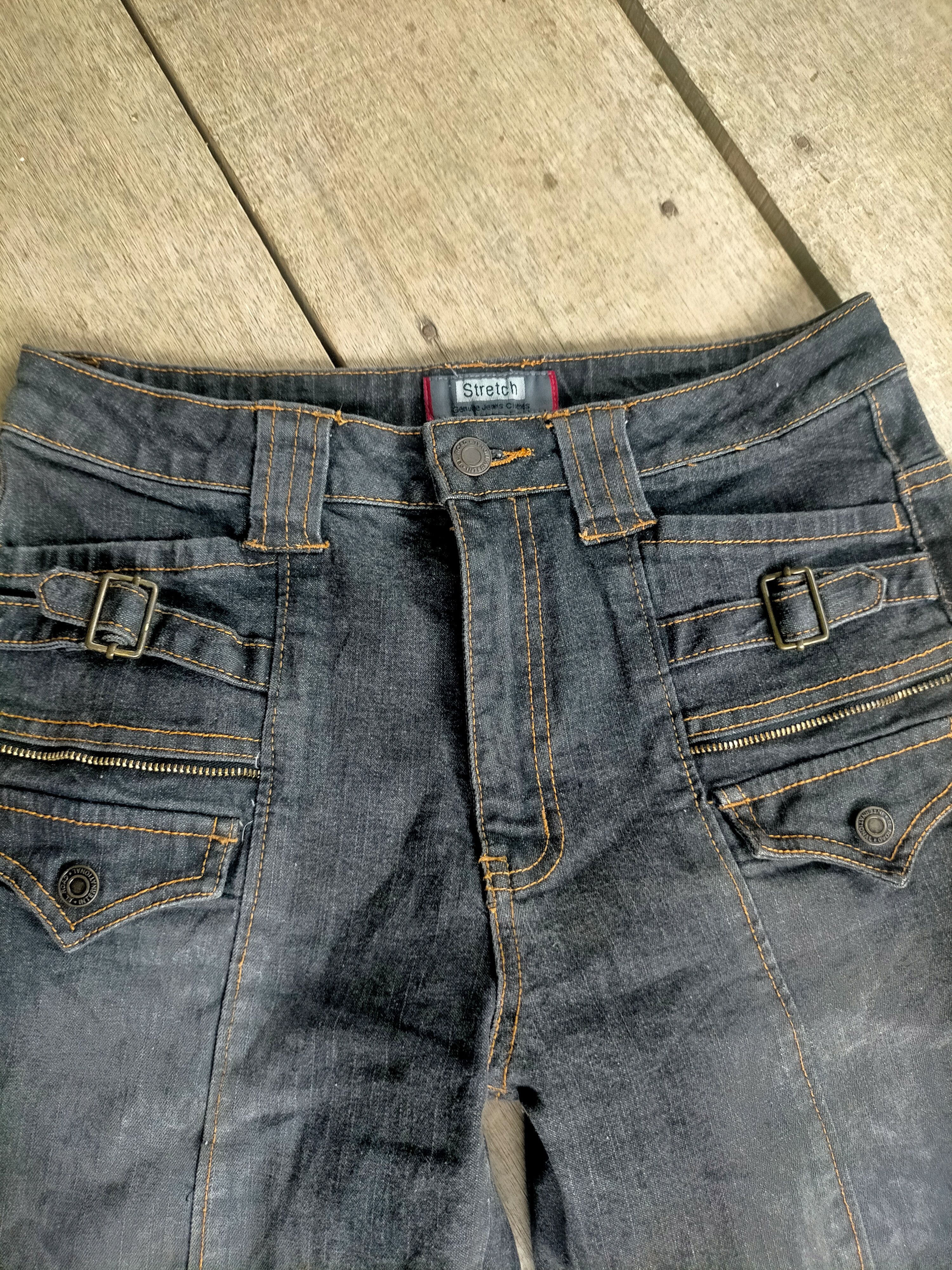If Six Was Nine × Tornado Mart 🔥 Mudwash 🔥 Flare Stretch Double Leg Jeans Size US 28 / EU 44 - 4 Thumbnail