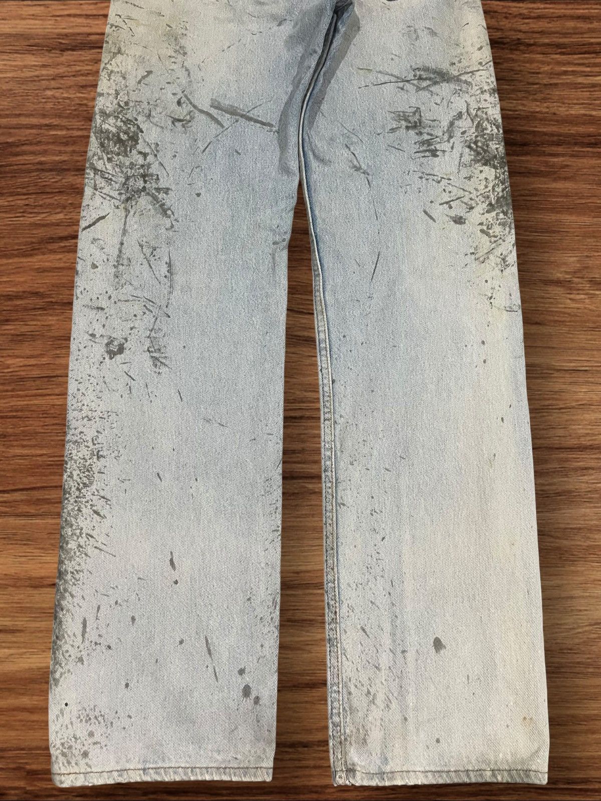 Levi's × Levi's Vintage Clothing Vintage 90s Levi’s 501 Paint Splat Washed Button Fly Jeans Size US 31 - 15 Thumbnail
