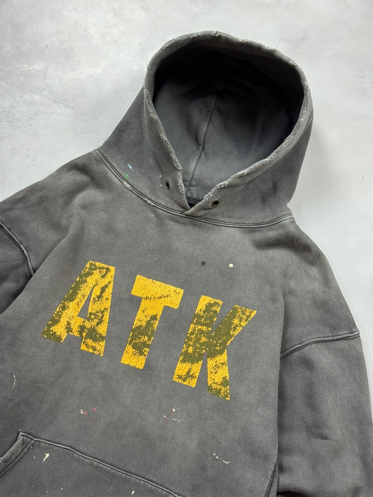 Gallery Dept. Gallery Dept ATK Logo Distressed Hoodie(Grey/L) Size US L / EU 52-54 / 3 - 3 Thumbnail