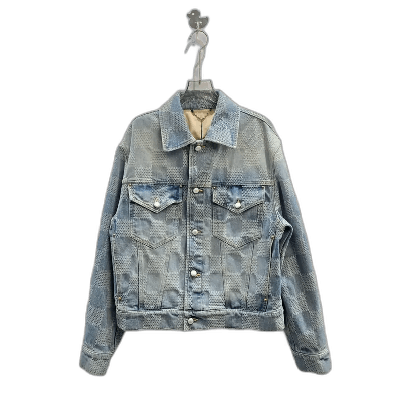 Louis Vuitton Louis Vuitton 3D Check Logo Denim Jacket-yf Size US L / EU 52-54 / 3 - 1 Thumbnail