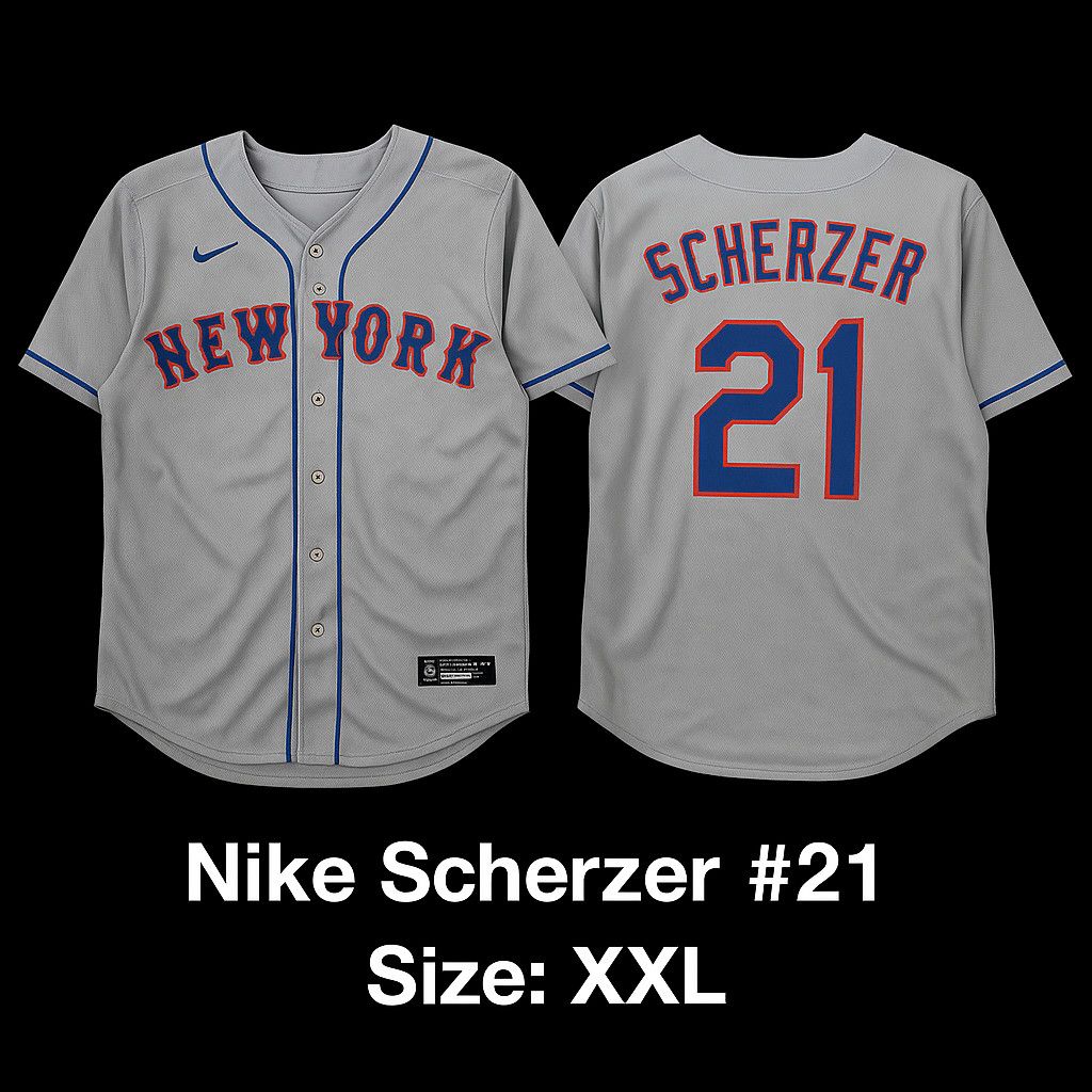 Nike Mets Sherzer Gray Road Size US XXL / EU 58 / 5 - 1 Thumbnail