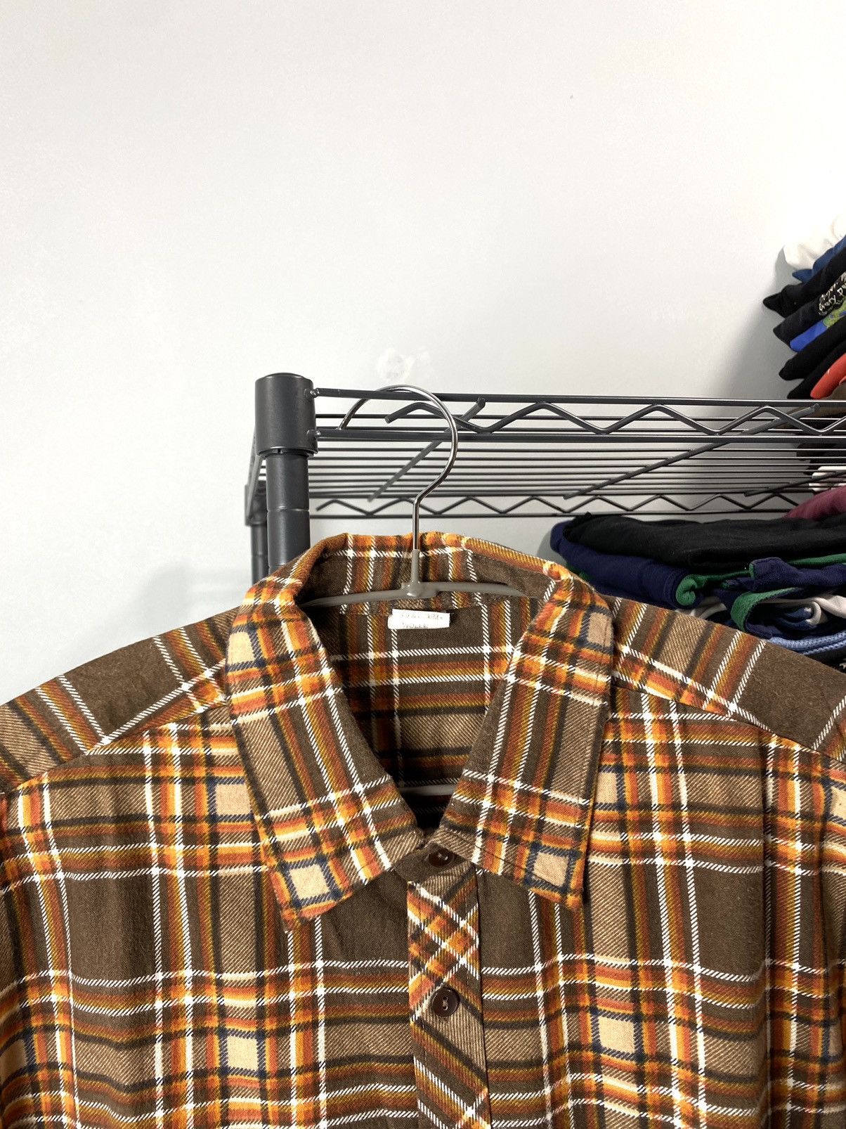 Other Vintage Brown Flannel Shirt Checkered Travis Scott Style Size US XL / EU 56 / 4 - 4 Thumbnail