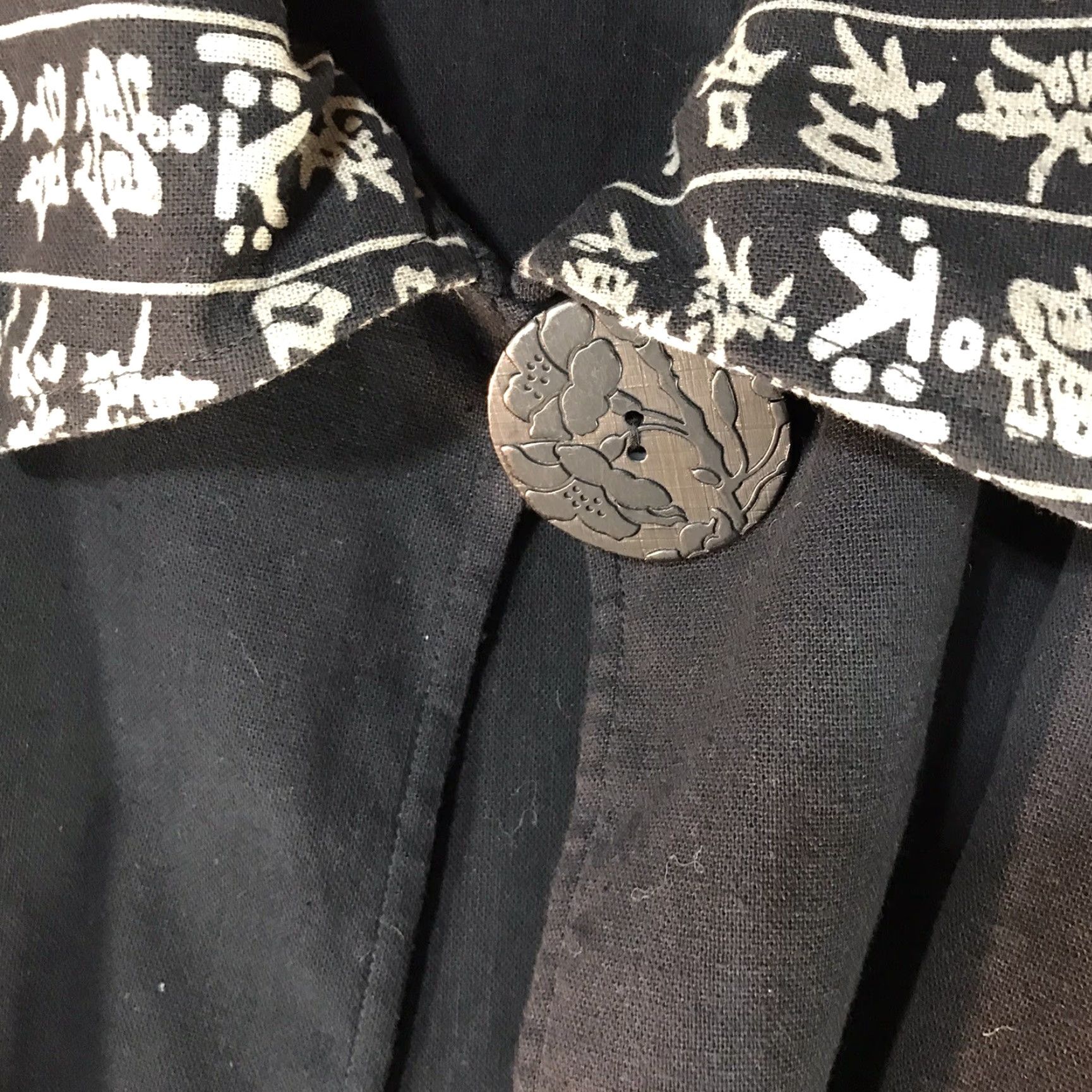 Vintage VINTAGE Depop Canvas Jacket Women L Black/Beige One Button 90s Mid-Length Long Sleeve Casual Size L / US 10 / IT 46 - 2 Thumbnail
