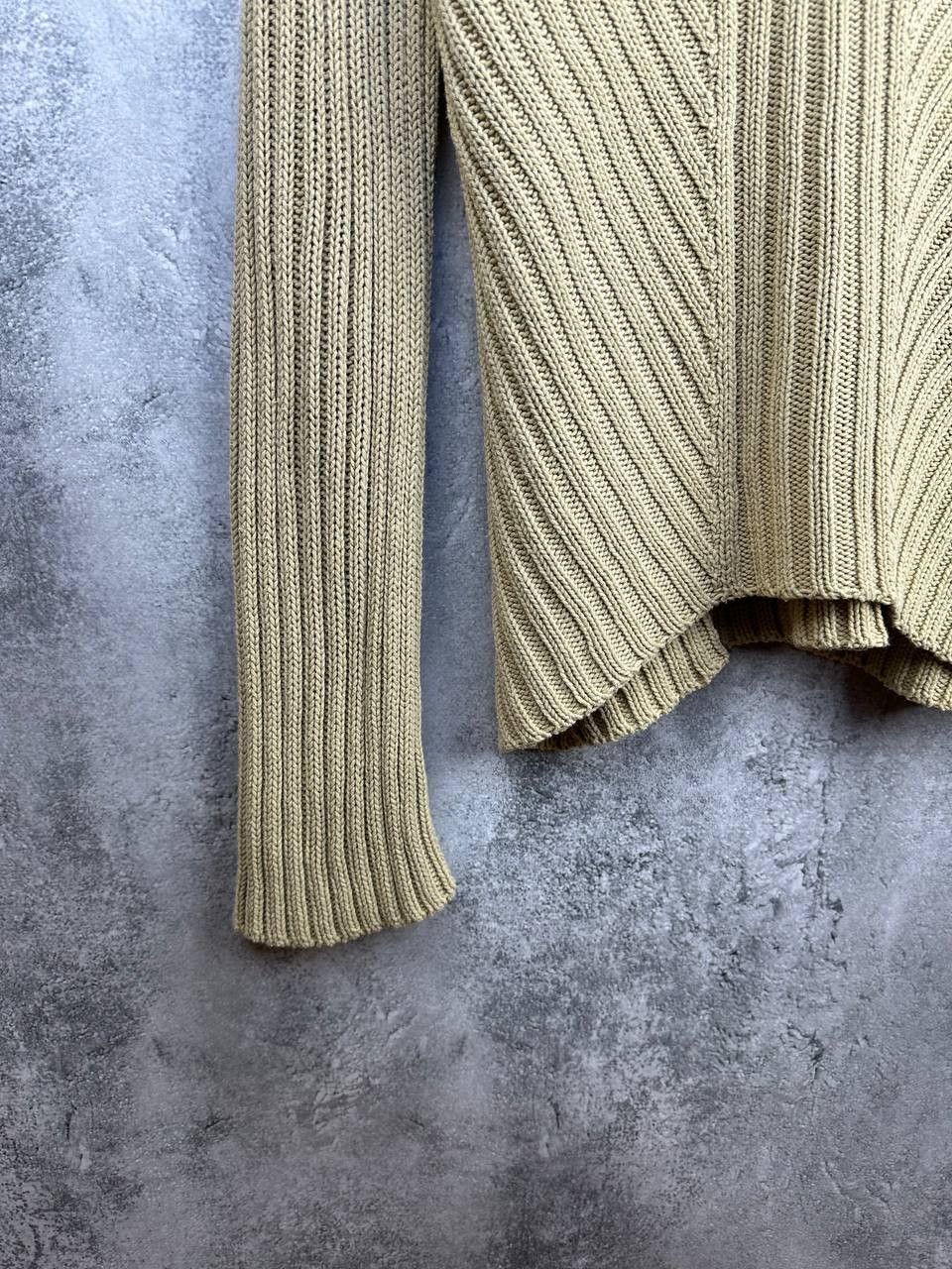 Giorgio Armani Armani Jeans Vintage Ribbed Knit Sweater Beige Round Neck Size L / US 10 / IT 46 - 6 Thumbnail