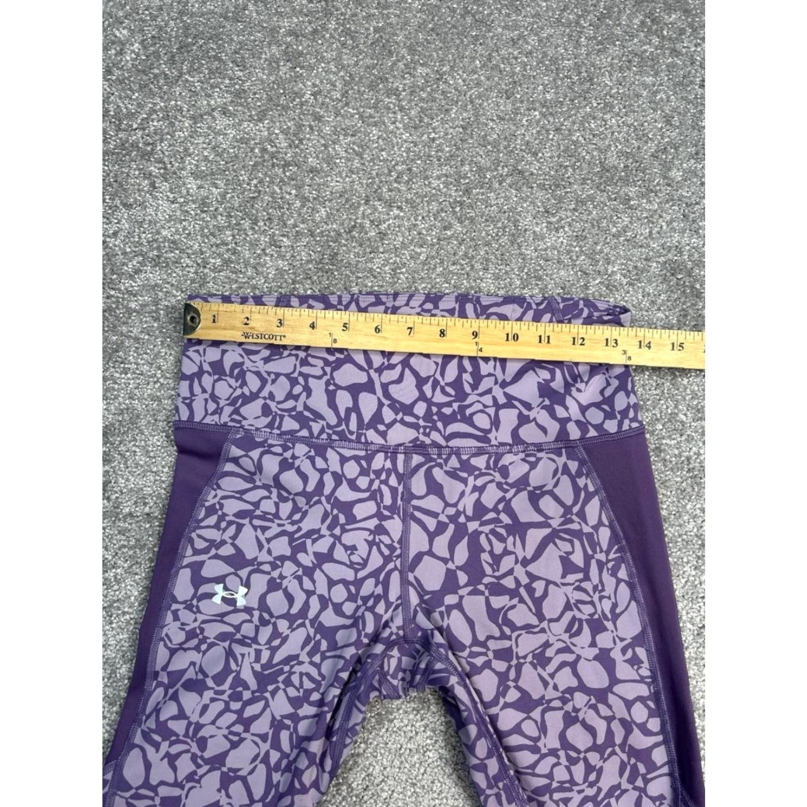 Under Armour Under Armour Compression Leggings Womens Medium Purple Heatgear Abstract Print Size 32" / US 10 / IT 46 - 5 Thumbnail