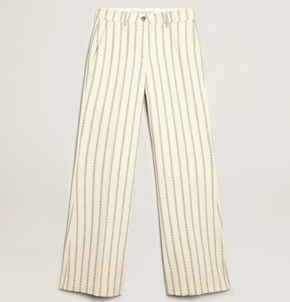 Golden Goose Golden Goose Cream Jacquard Flared Cotton Pants NWT Size 26" / US 2 / IT 38 - 2 Thumbnail