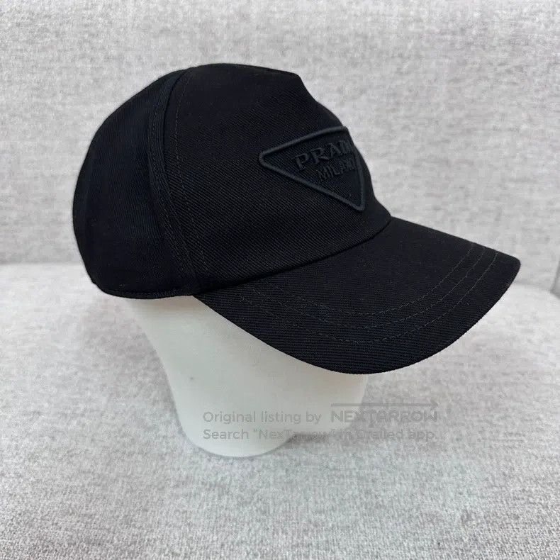 Prada Prada SizeM Black triangle baseball cap Size ONE SIZE - 5 Thumbnail