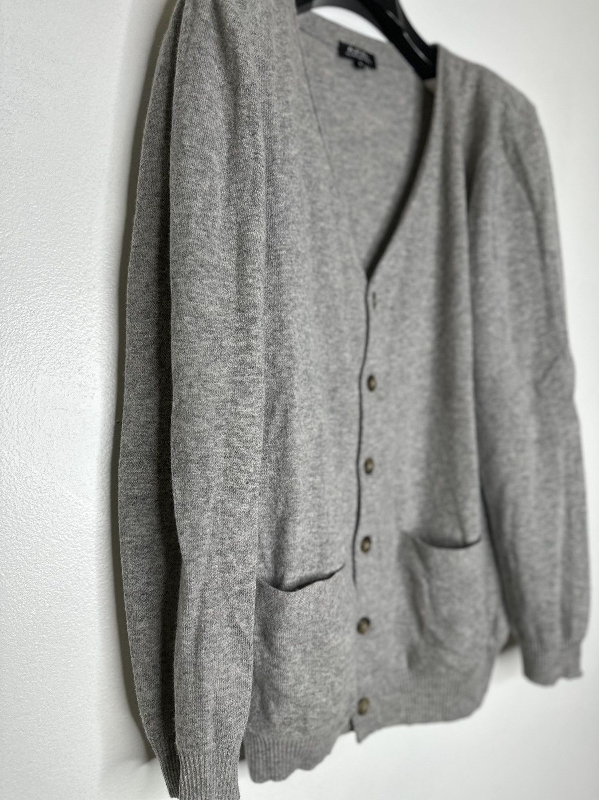 A.P.C. Grey Cashmere Blend Cardigan Size US XL / EU 56 / 4 - 2 Thumbnail