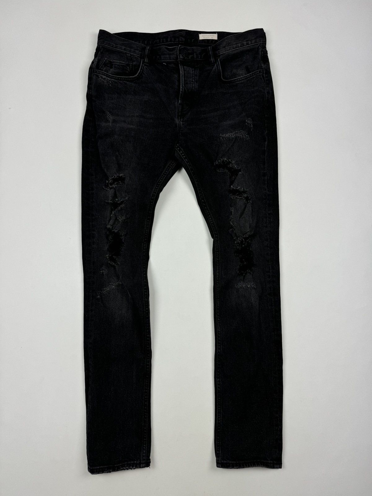 Allsaints AllSaints Battle Cigarette Distressed Slim Jeans Size US 34 / EU 50 - 3 Thumbnail