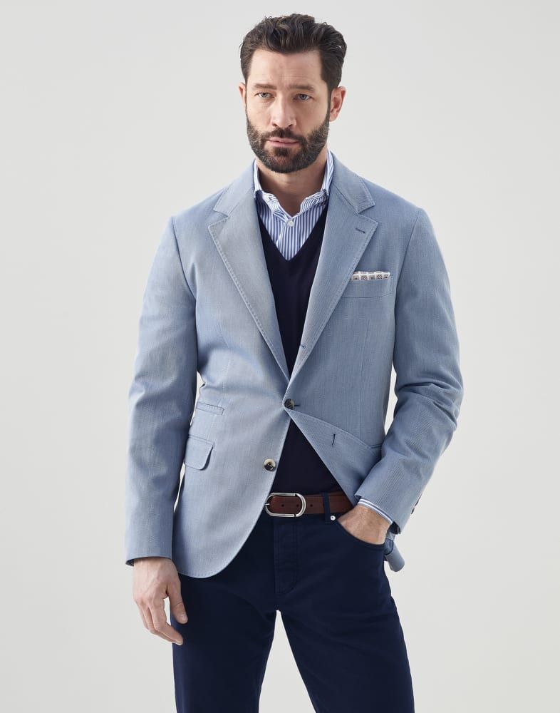 0924 Woven Jacket Wool in Blue