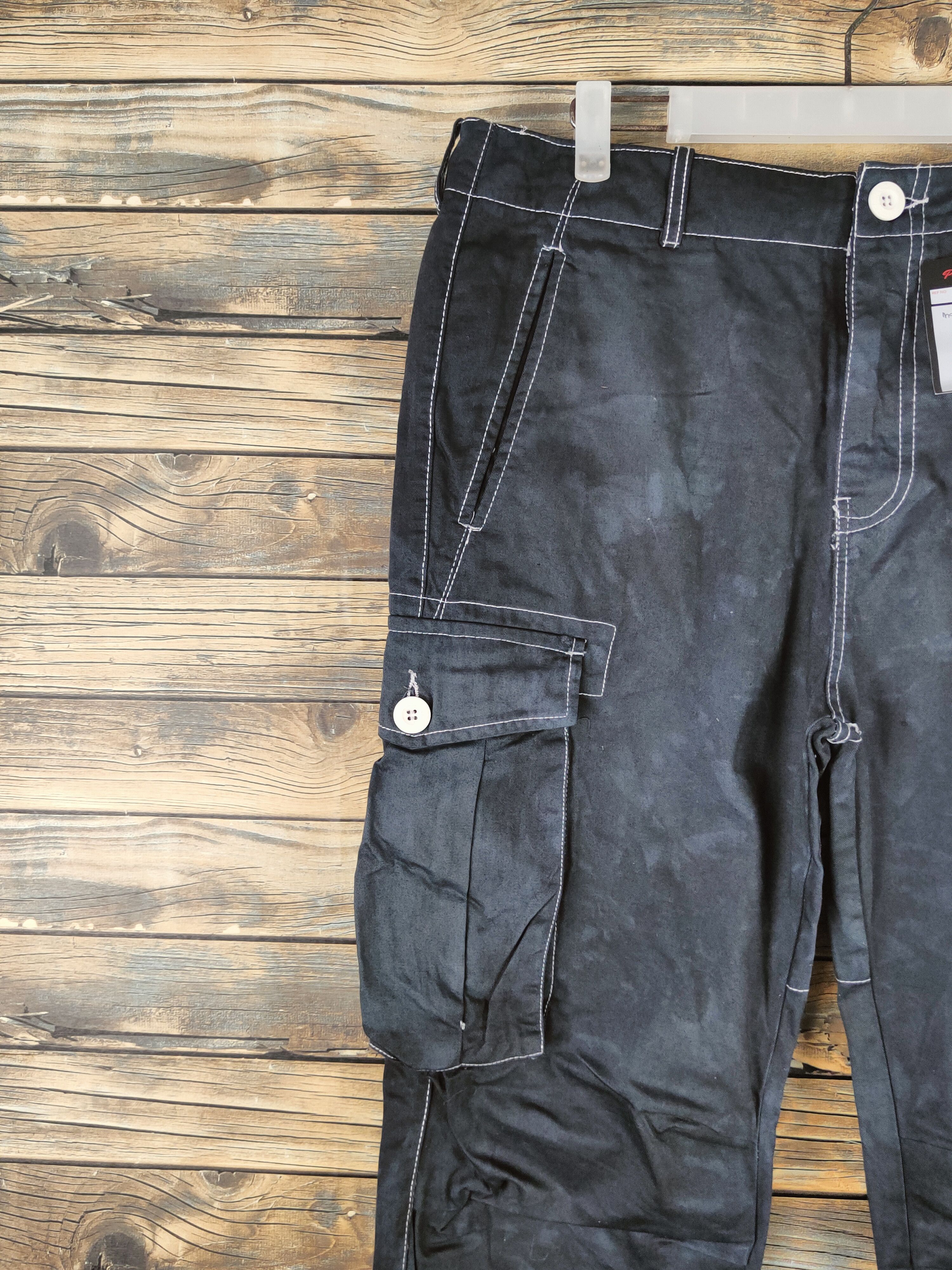 Japanese Brand DL Match Stick Black Multipocket Cargo Pants #46-090 Size US 34 / EU 50 - 3 Thumbnail