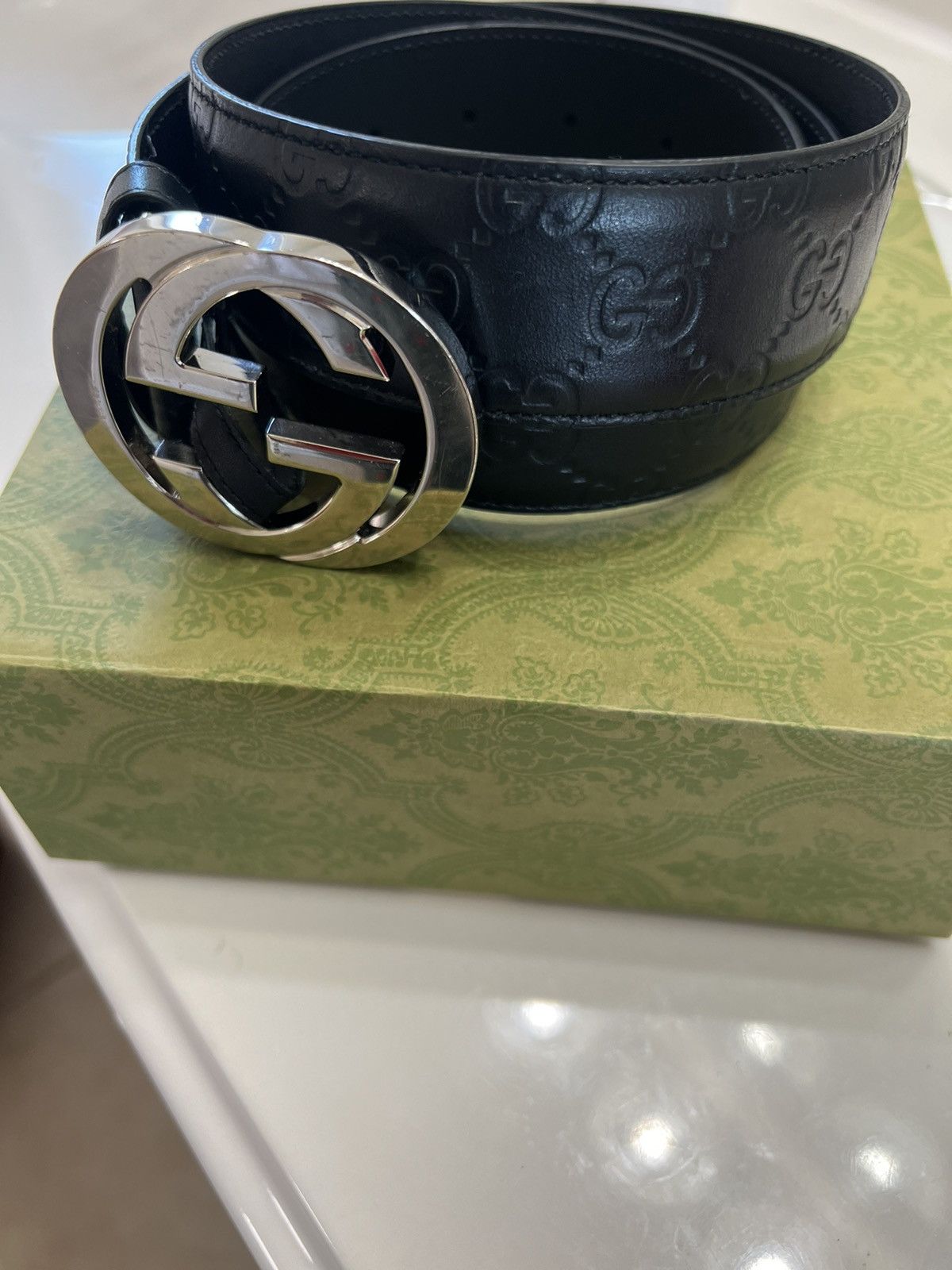 Gucci Signature Leather Belt Black