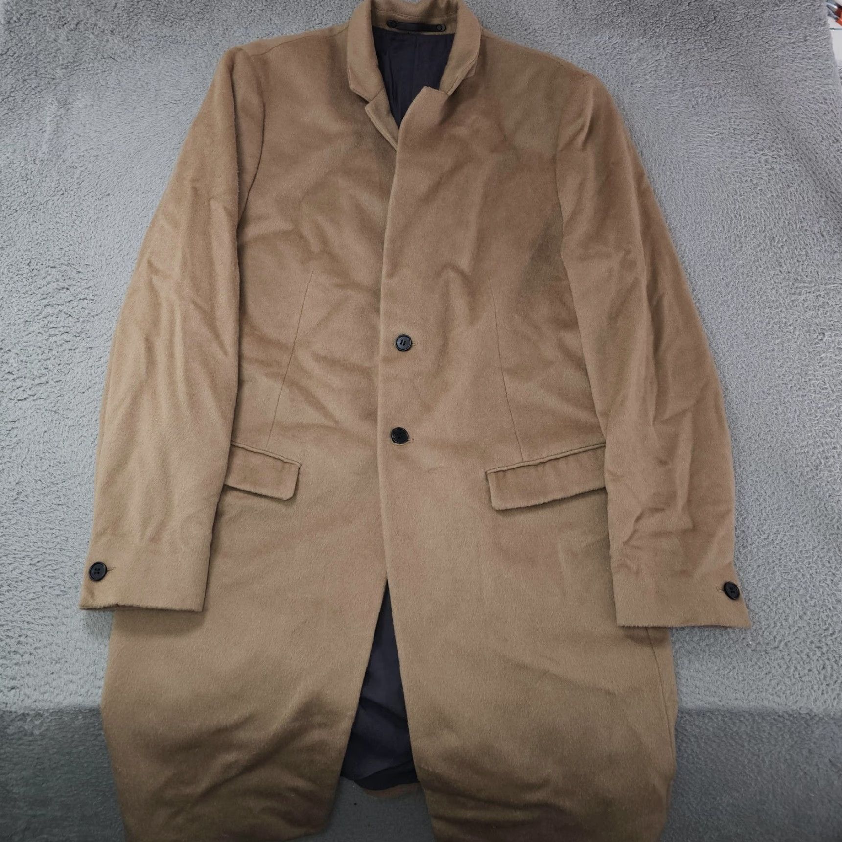Allsaints AllSaints Coat Mens 2XL Wool Overcoat Camel Brown Single-Breasted Pockets 2XL Timeless Fall Winter Size US XXL / EU 58 / 5 - 2 Thumbnail