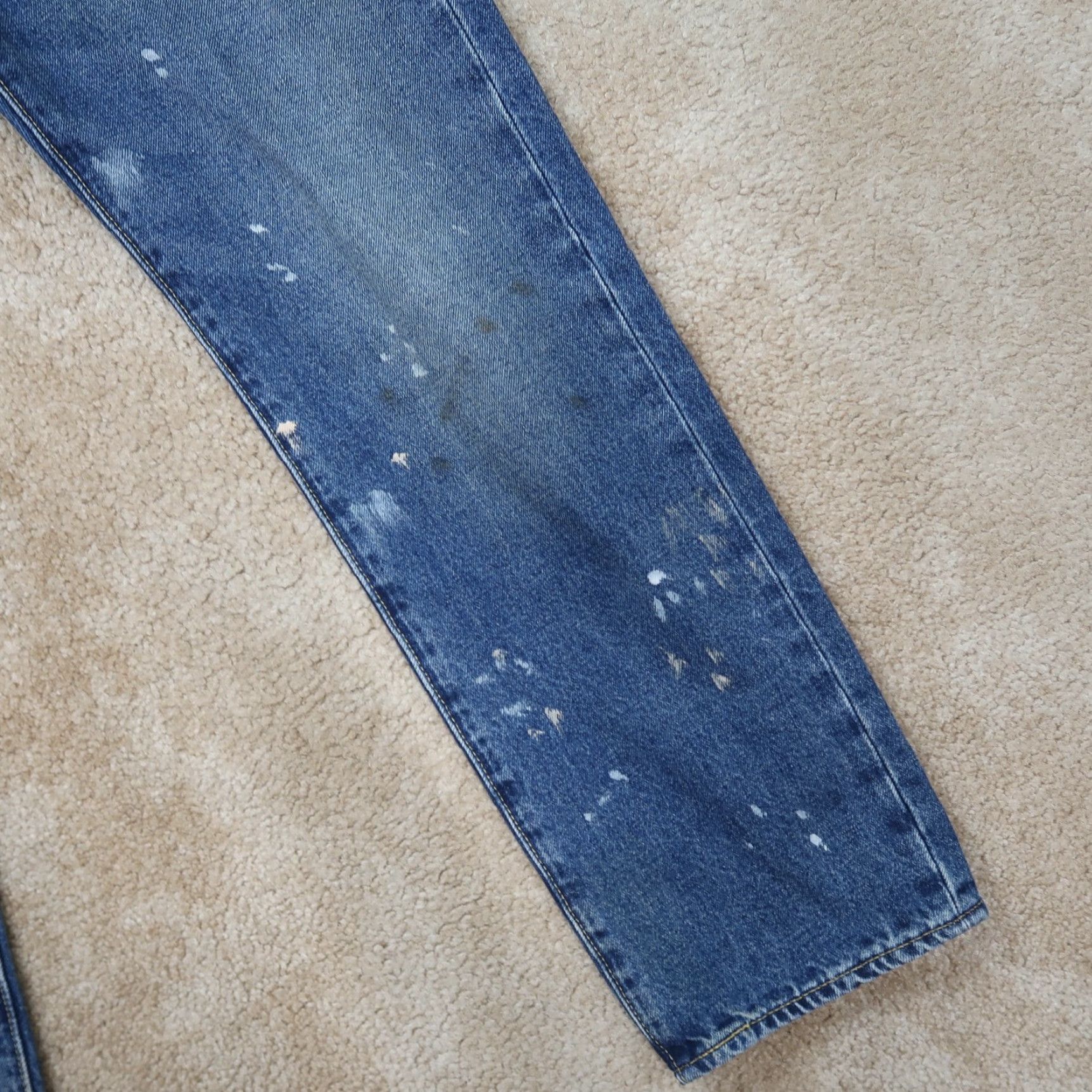 Levi's VINTAGE Levi's Premium 1961 551 Z Relaxed Straight Jeans Men’s 31x32 New Distressed hemp Blue Denim 80s 90s Mens Regular Jeans Size US 31 - 3 Thumbnail