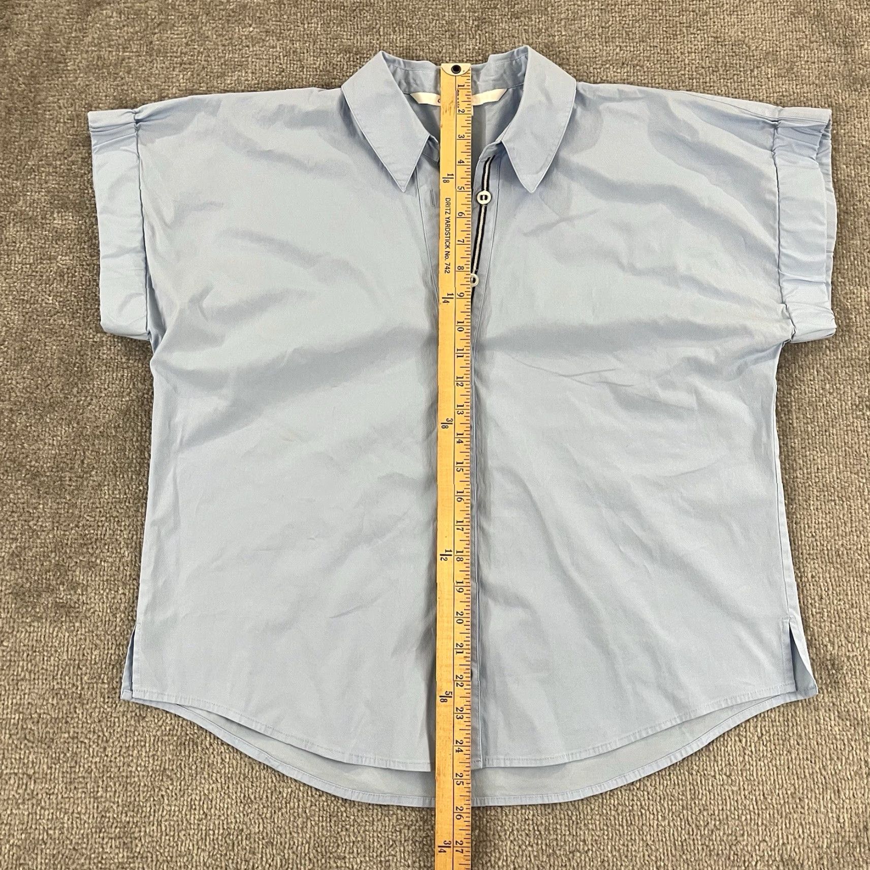 Veronica Beard VERONICA BEARD Shirt Womens Size 12 Blue Short Sleeve Button-Up Casual Workwear Size XL / US 12-14 / IT 48-50 - 3 Thumbnail