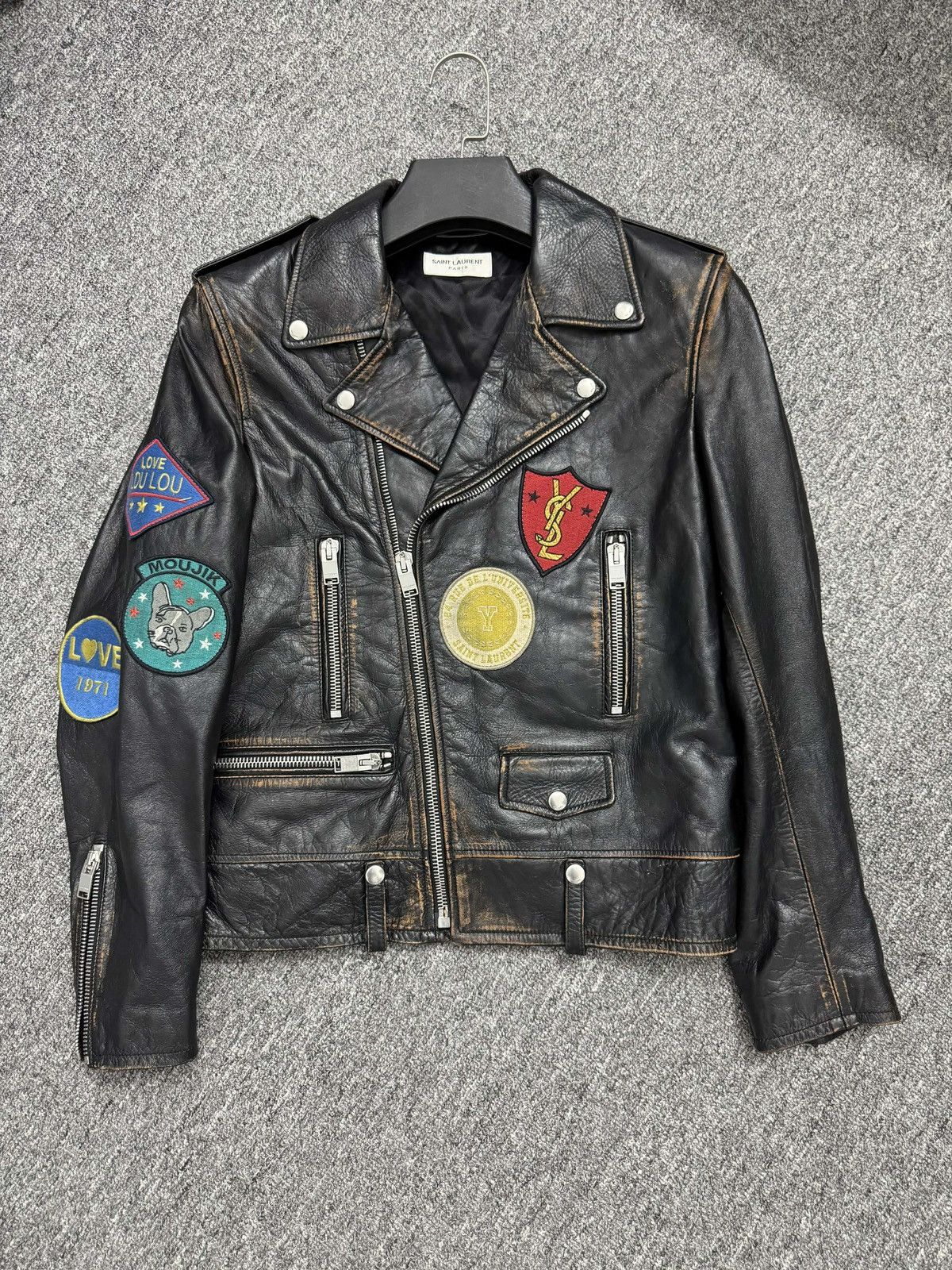 Saint Laurent Paris Saint Laurent multi patch leather biker jacket Size US M / EU 48-50 / 2 - 1 Thumbnail