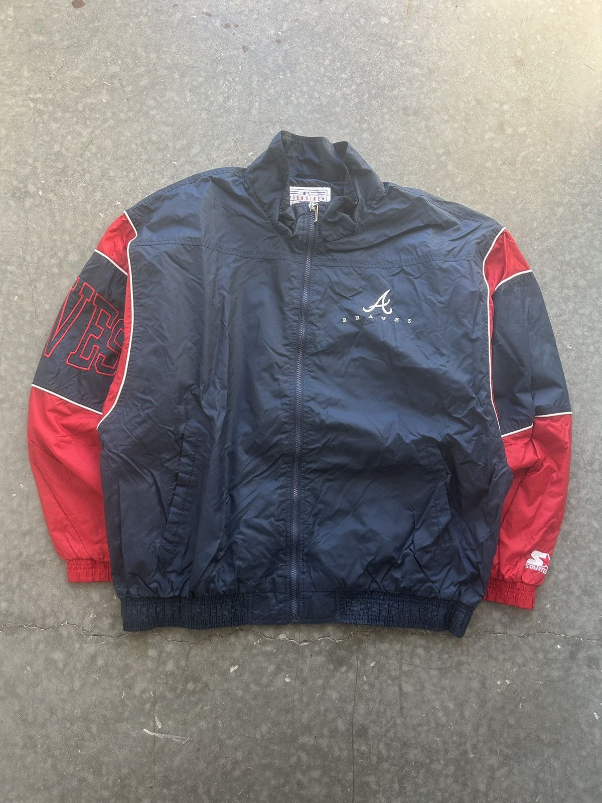 Starter × Vintage Vintage 90s Starter Atlanta Braves Windbreaker Jacket Size US XXL / EU 58 / 5 - 1 Thumbnail
