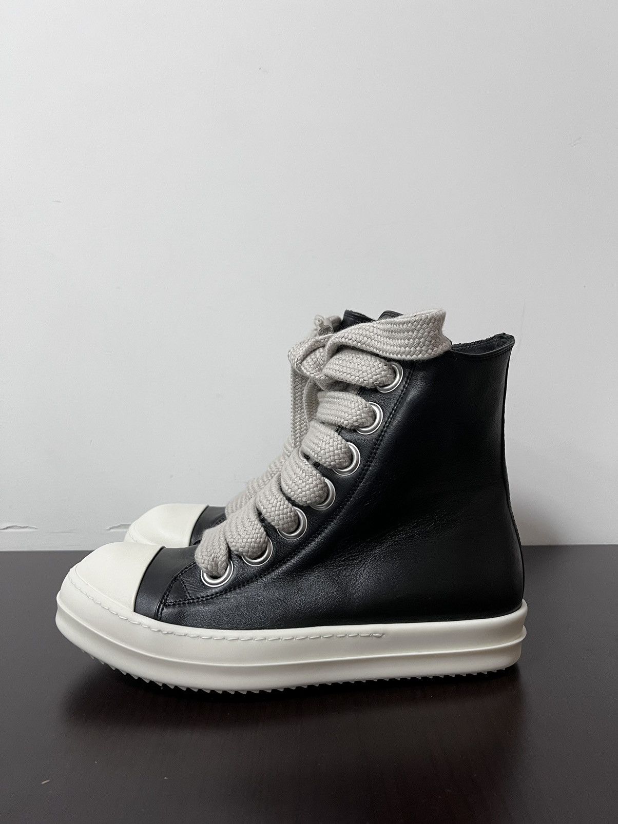 Rick owens EDFU leather Ramones 40-柄物スラックスです！薄く水色も