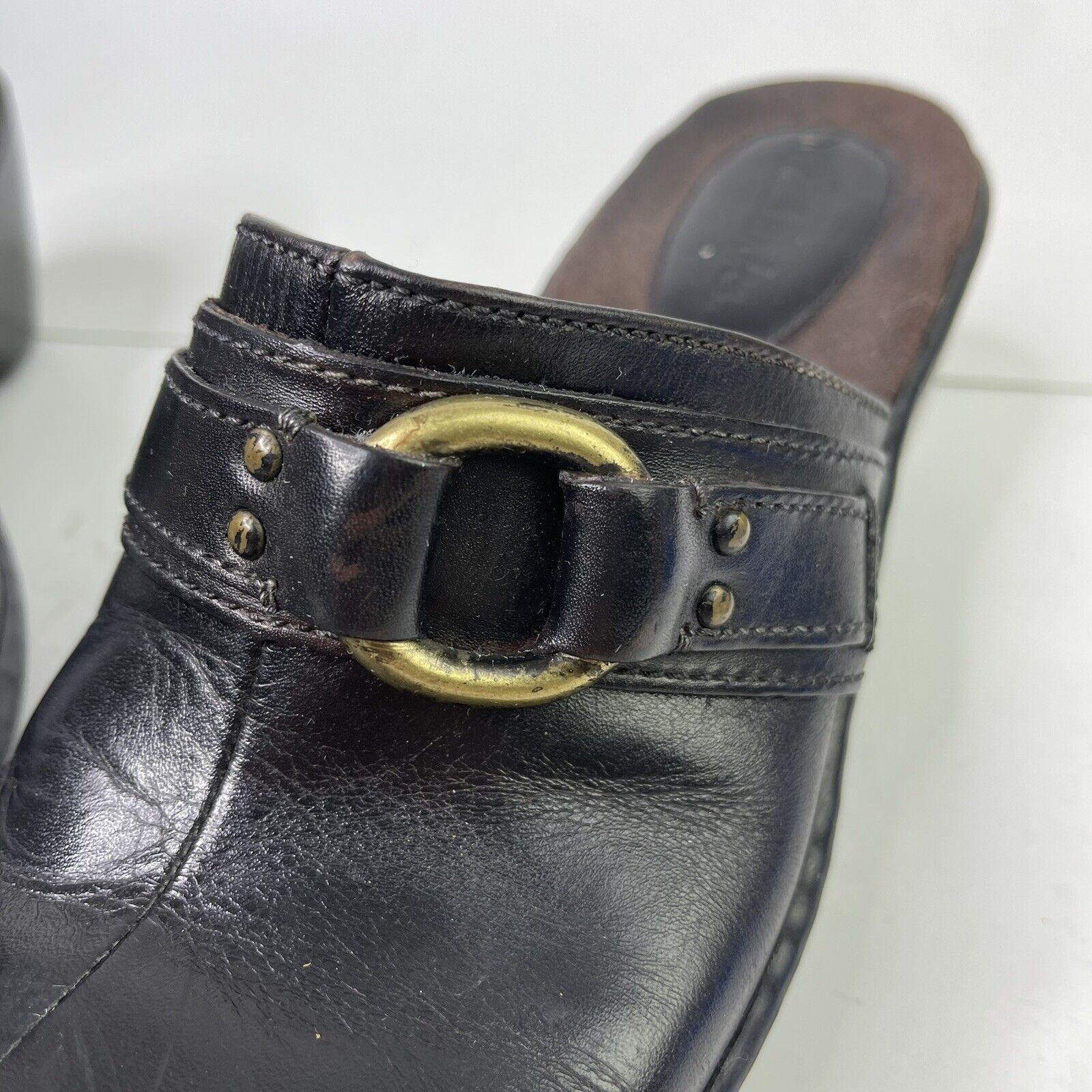 Clarks Clarks Women Clogs Black Comfort Shoes Sz 8 M Heel Leather Size US 8 / IT 38 - 7 Thumbnail