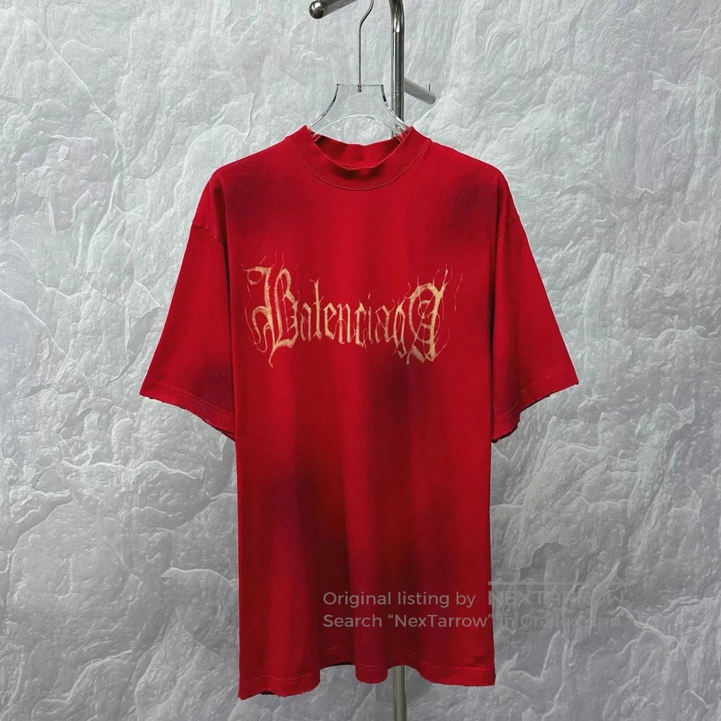 Balenciaga Balenciaga Mud-Dyed Sanskrit Print Distressed Tee. Size US M / EU 48-50 / 2 - 1 Thumbnail