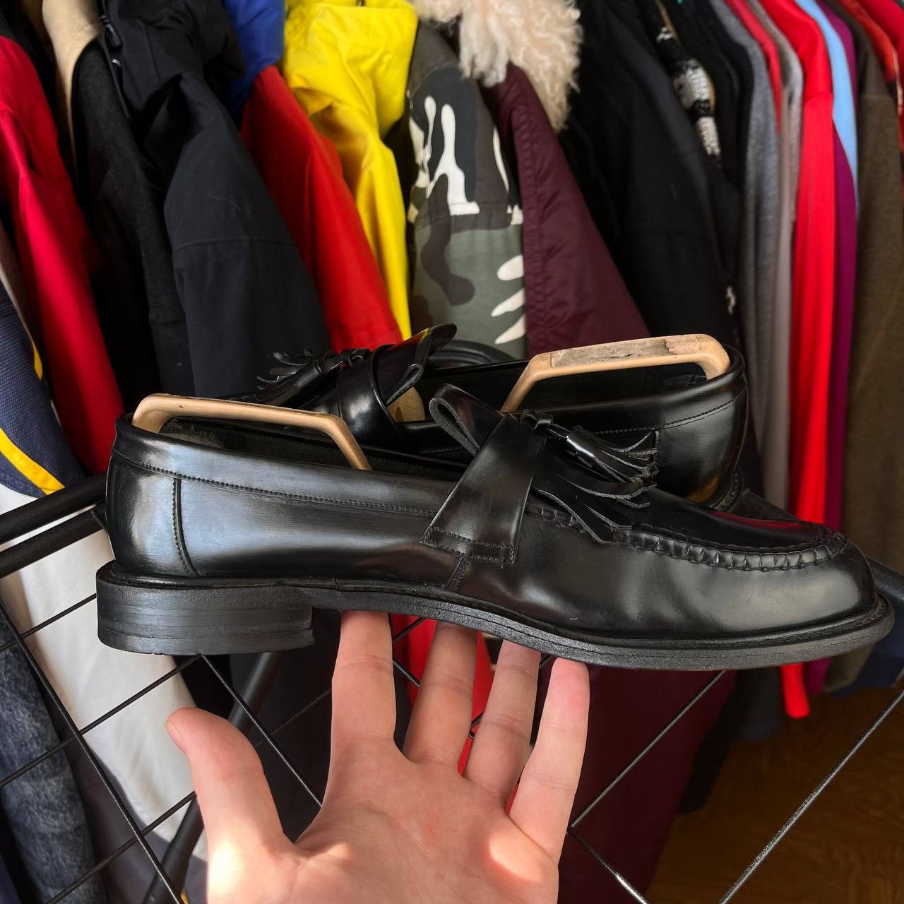 Loake Vintage Loake Tasseled Black Leather Loafers Size US 11.5 / EU 44-45 - 7 Thumbnail