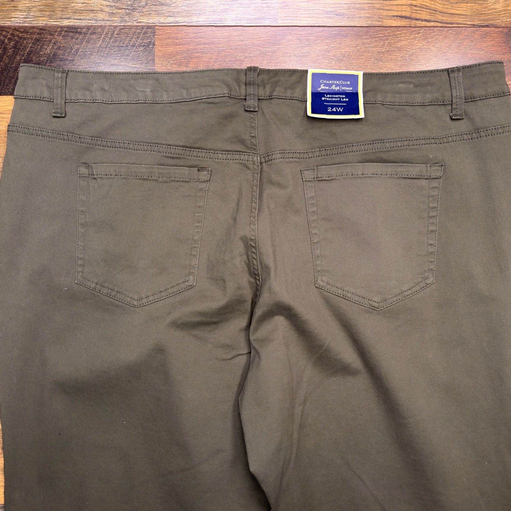 Charter Club VINTAGE: No Charter Club Lexington Straight Jeans Womens 24W Green High Rise Stretch New Size 42" / US 20 - 7 Thumbnail