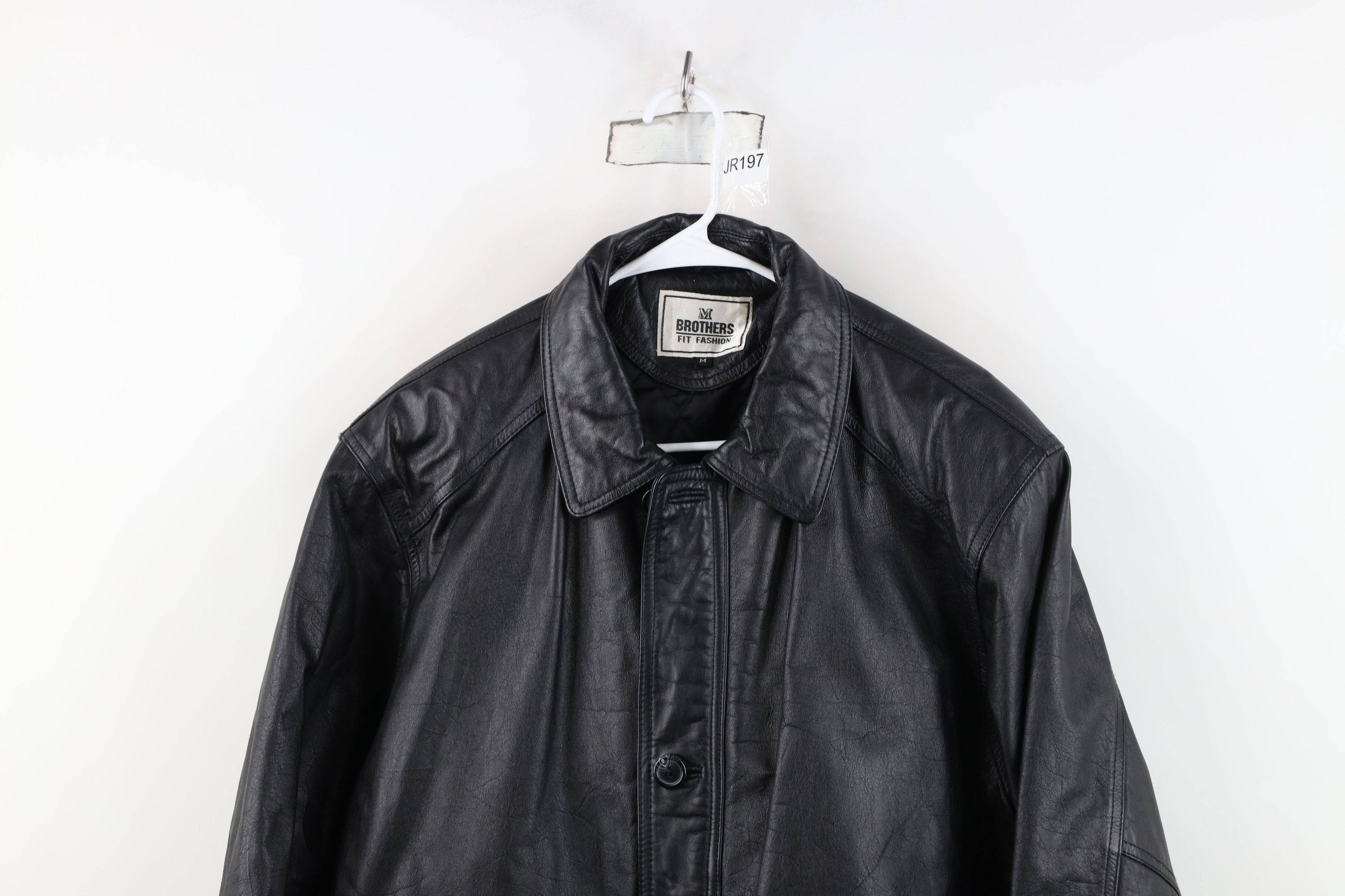 Vintage Vintage 90s Streetwear Leather Chore Barn Jacket Black Size M / US 6-8 / IT 42-44 - 2 Thumbnail