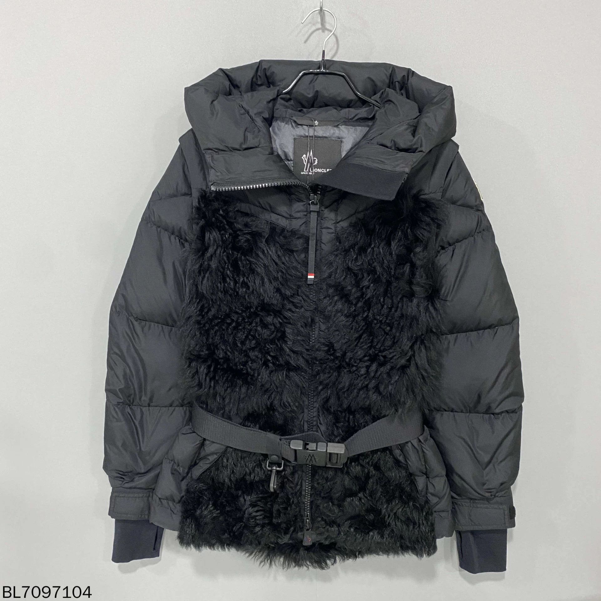 Moncler fur paneled ski belt 99 new women's 0 down coat
