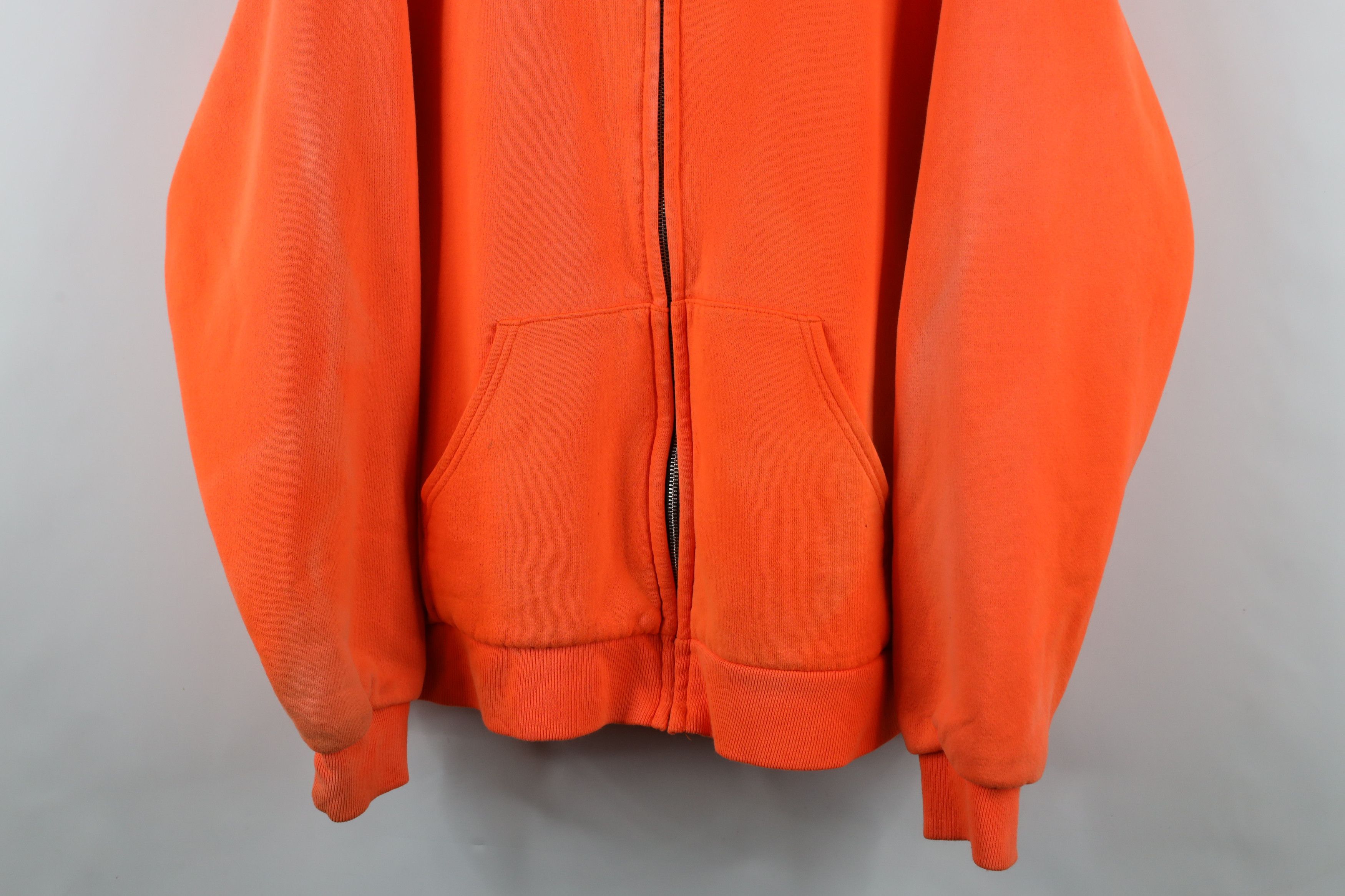 Vintage Vintage 90s Streetwear Full Zip Hoodie Blaze Orange USA Size US XXL / EU 58 / 5 - 3 Thumbnail