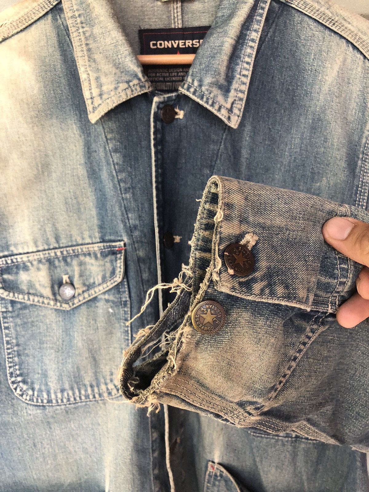 Converse Vintage Converse Distressed Denim Jacket Size US M / EU 48-50 / 2 - 6 Thumbnail