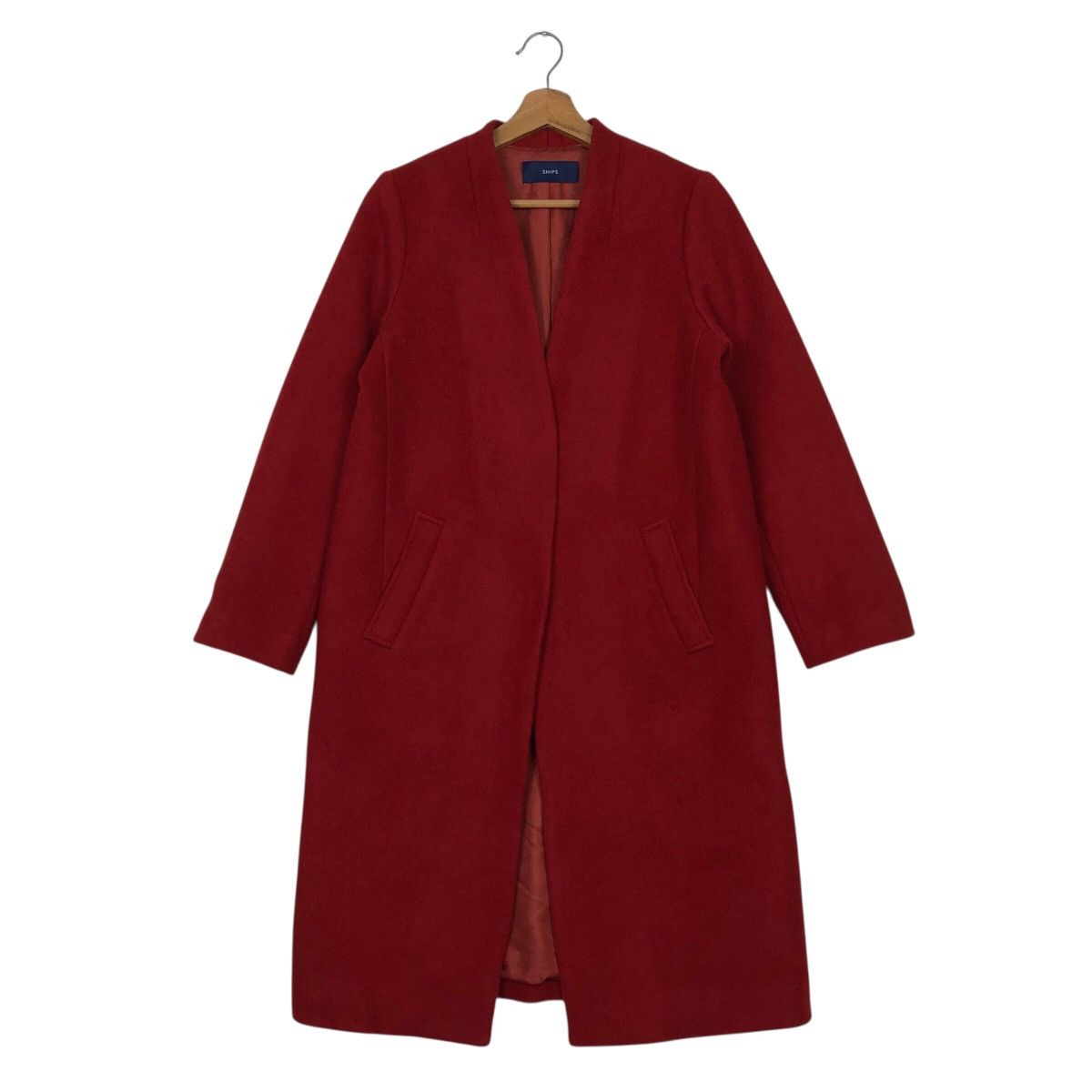 Japanese Brand 📌Rich Red Vintage Long Wool Jacket Ships Issey Miyake Size M / US 6-8 / IT 42-44 - 2 Thumbnail
