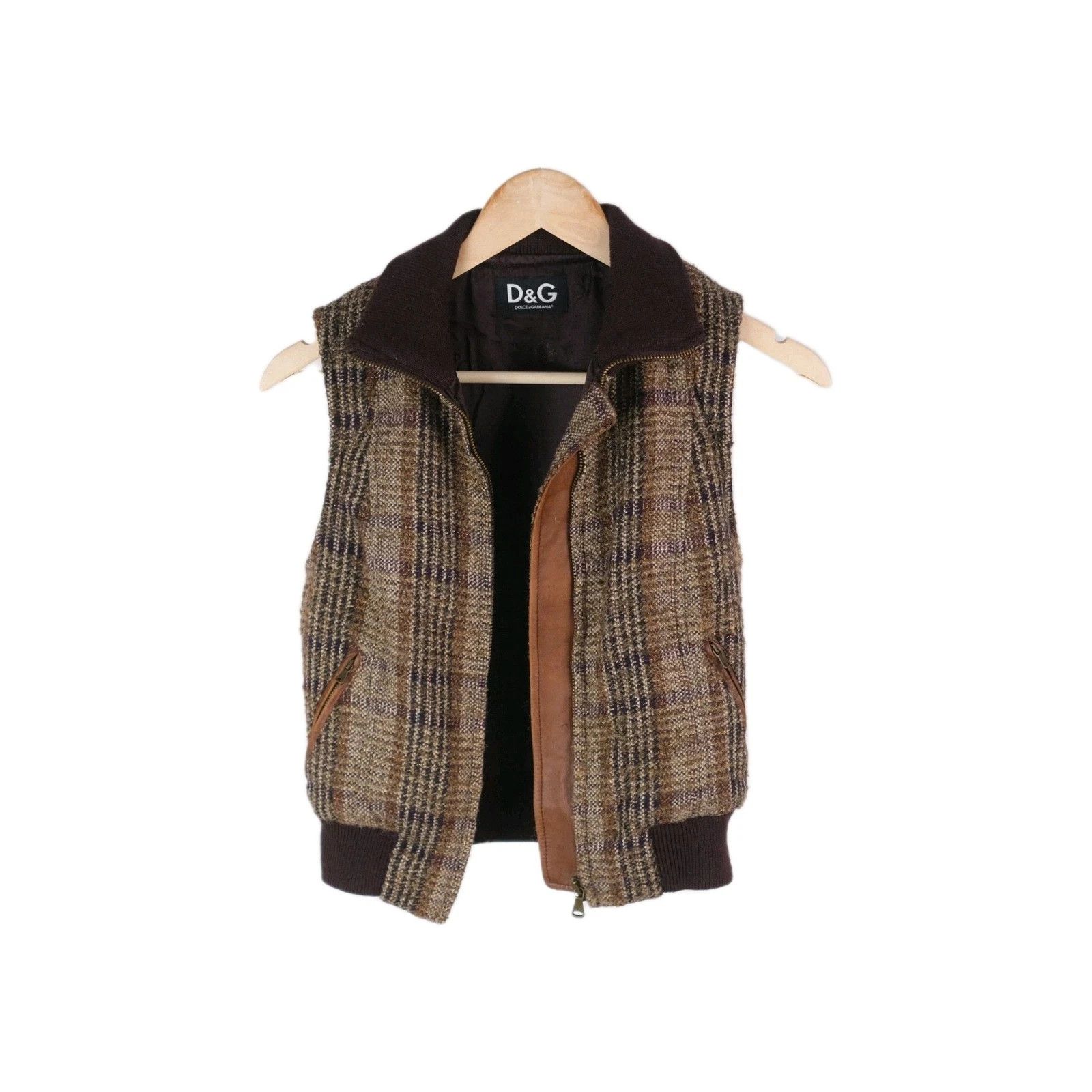 Dolce & Gabbana Y2K D&G Dolce & Gabbana Wool Leather Vest Size 40 Size S / US 4 / IT 40 - 1 Thumbnail