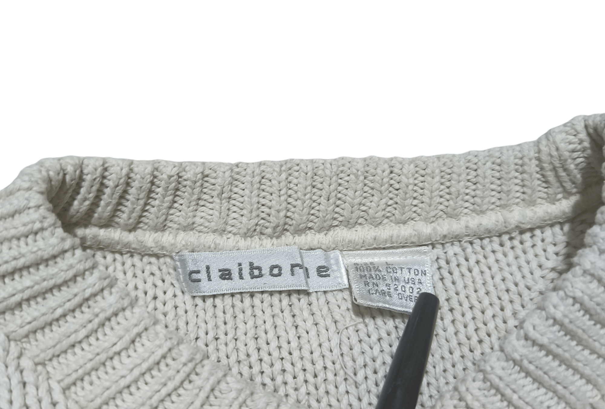 Liz Claiborne Vintage 90s CLAIBORNE Cable Knit Motifs Knit Sweater Size US L / EU 52-54 / 3 - 9 Thumbnail