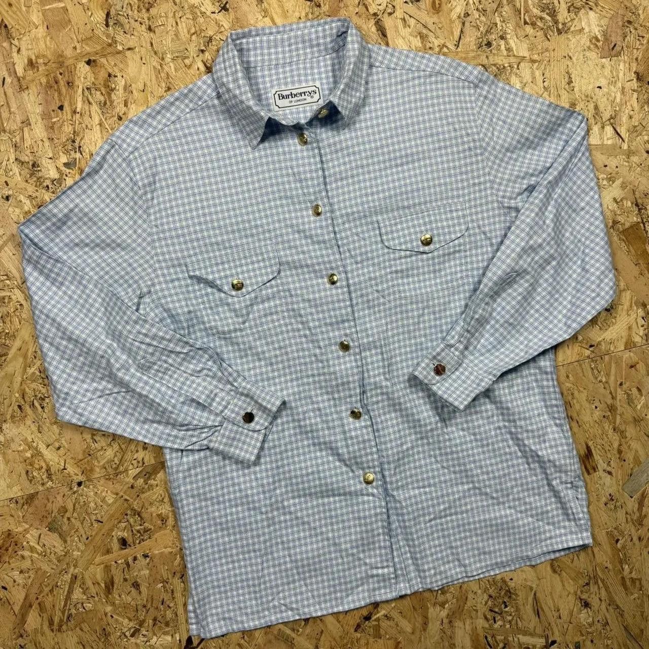 Burberry Brit Checkered Shirt Casual Blue Designer