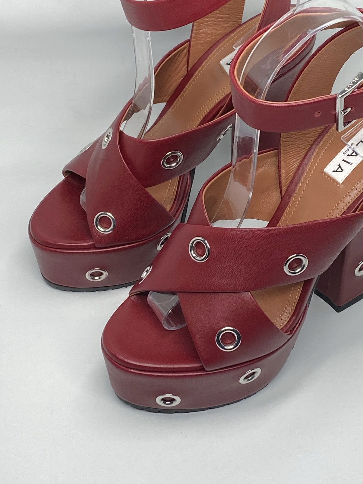 Alaia Alaia Eyelets Leather Platform Sandals size 37.5 Size US 7.5 / IT 37.5 - 5 Thumbnail