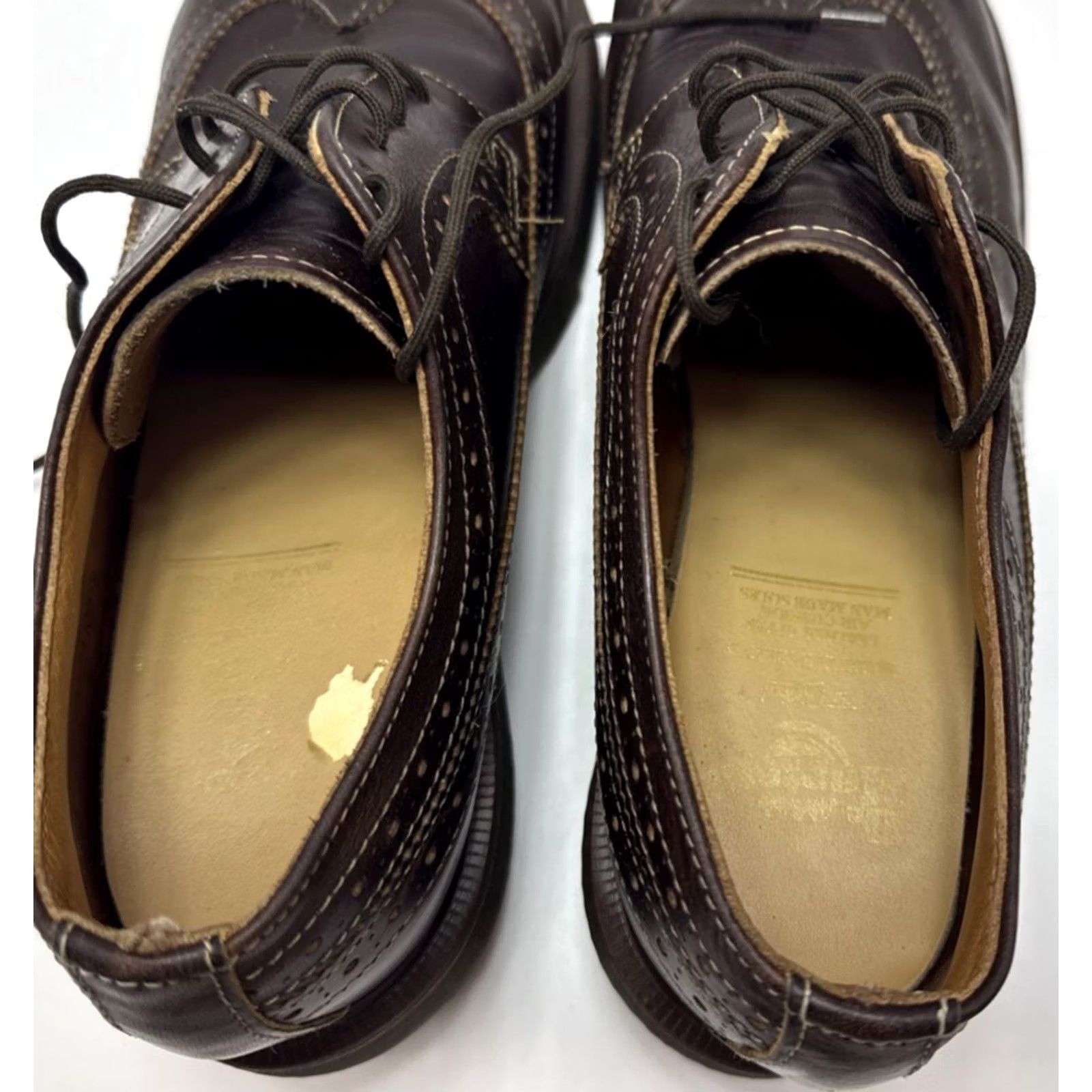 Dr. Martens VINTAGE Dr. Martens Brogues Made In England Mens 7 Womens 8.5 Wingtip Chunky Platform Brown Leather Grunge 90s Mens Womens Shoes Size US 7 / IT 37 - 6 Thumbnail