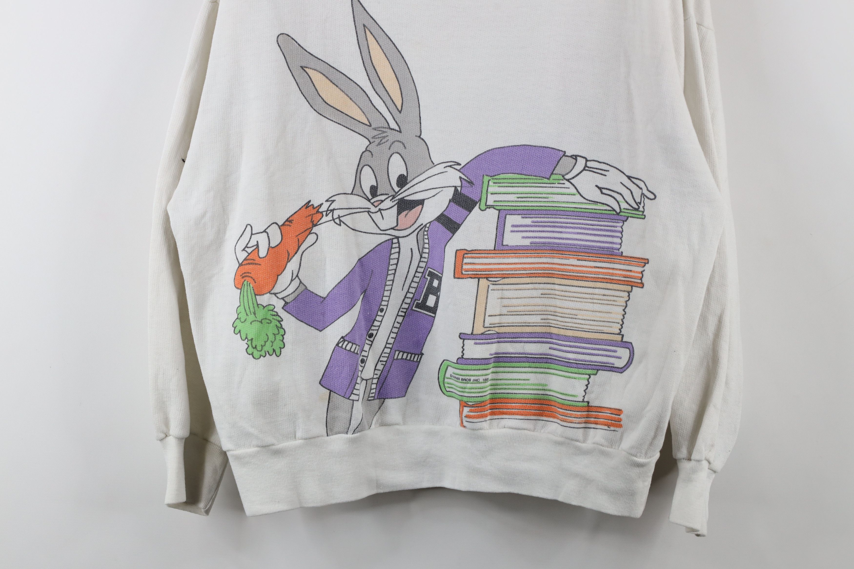Vintage Vintage 80s Warner Bros Fit Bugs Bunny Crewneck Sweatshirt Size L / US 10 / IT 46 - 3 Thumbnail