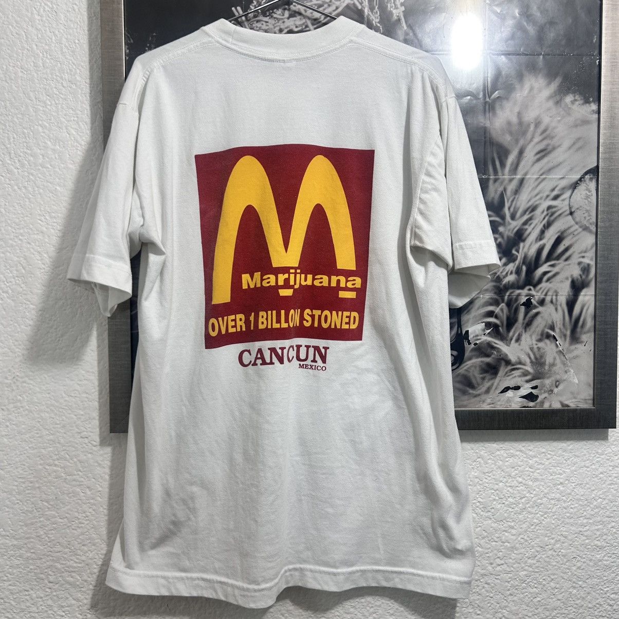 Vintage MC DONALDS MARIJUANA PARODY SHIRT 1990’s CANCUN Size US XL / EU 56 / 4 - 1 Thumbnail