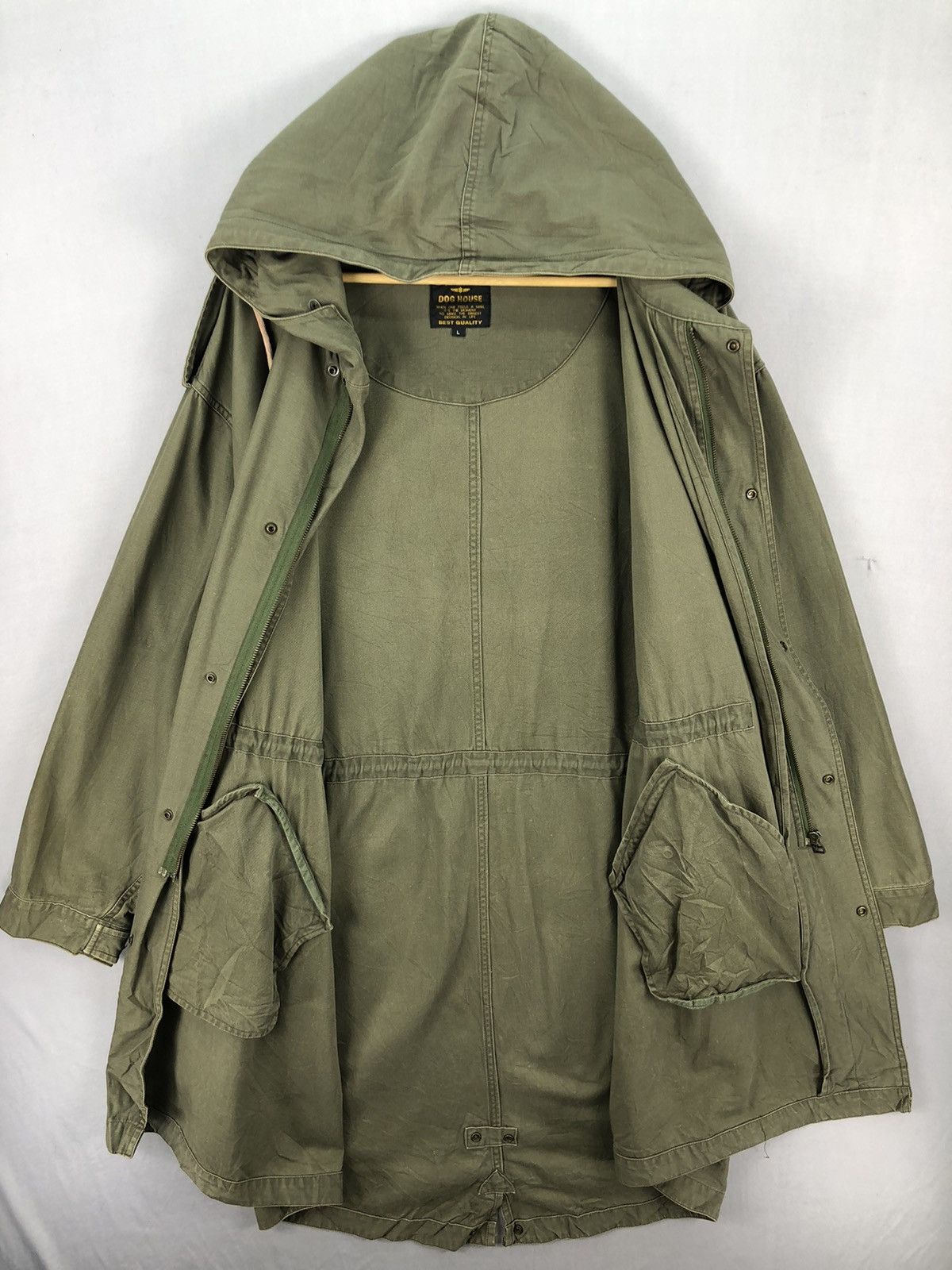 Japanese Brand × Vintage Vintage Military Dog House Olive Green Parka Jacket Size US L / EU 52-54 / 3 - 7 Thumbnail
