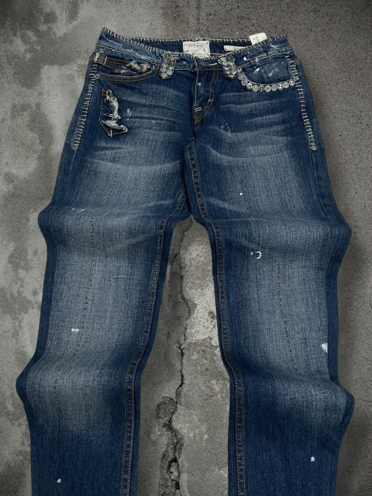 Designer Vintage Rare Og Designer Taverniti Scar Stitch Metal Denim Size US 28 / EU 44 - 4 Thumbnail
