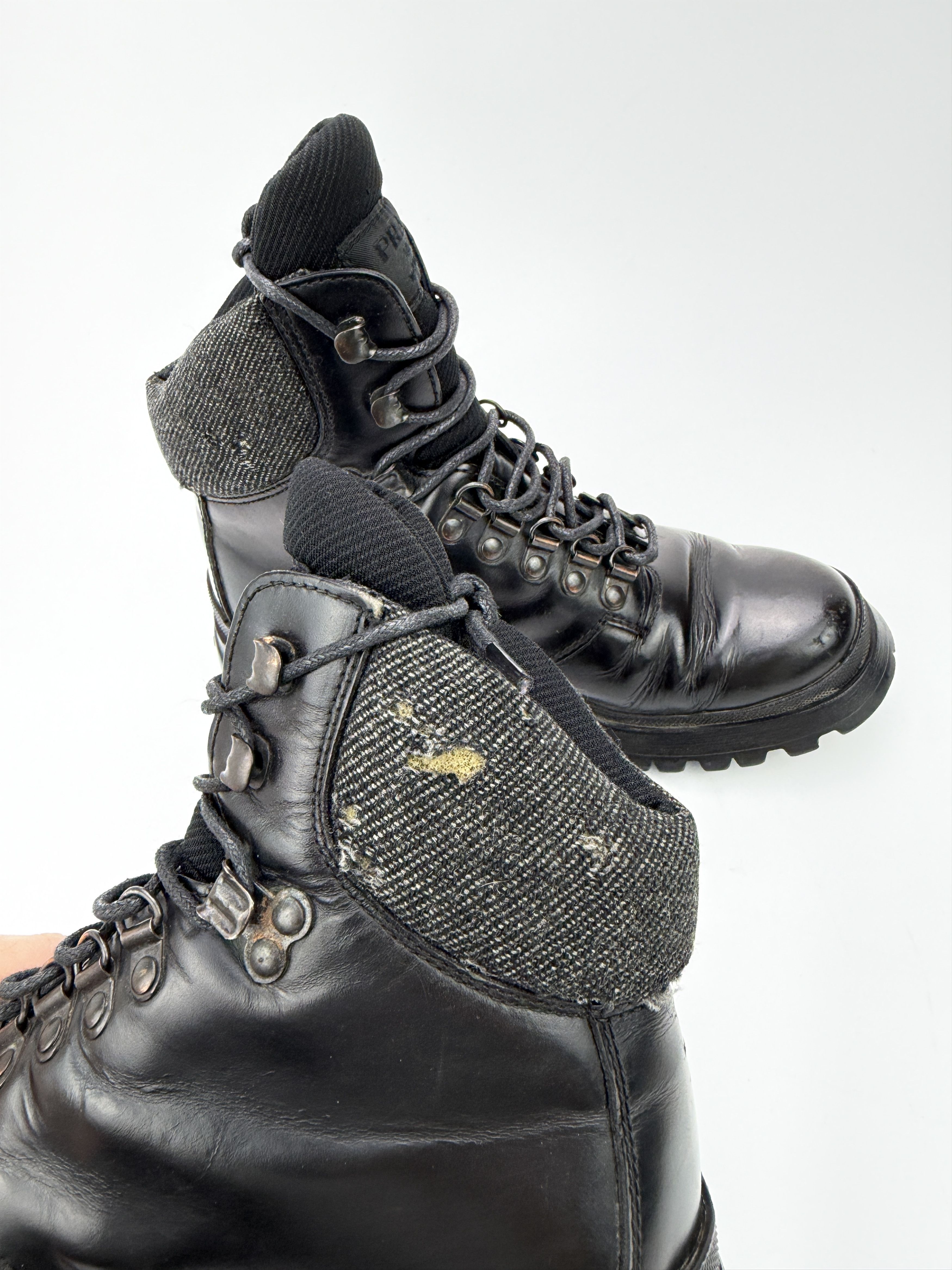 Prada Vintage Prada Vibram Heavy Leather Military Ankle Boots Size US 6 / IT 36 - 20 Thumbnail
