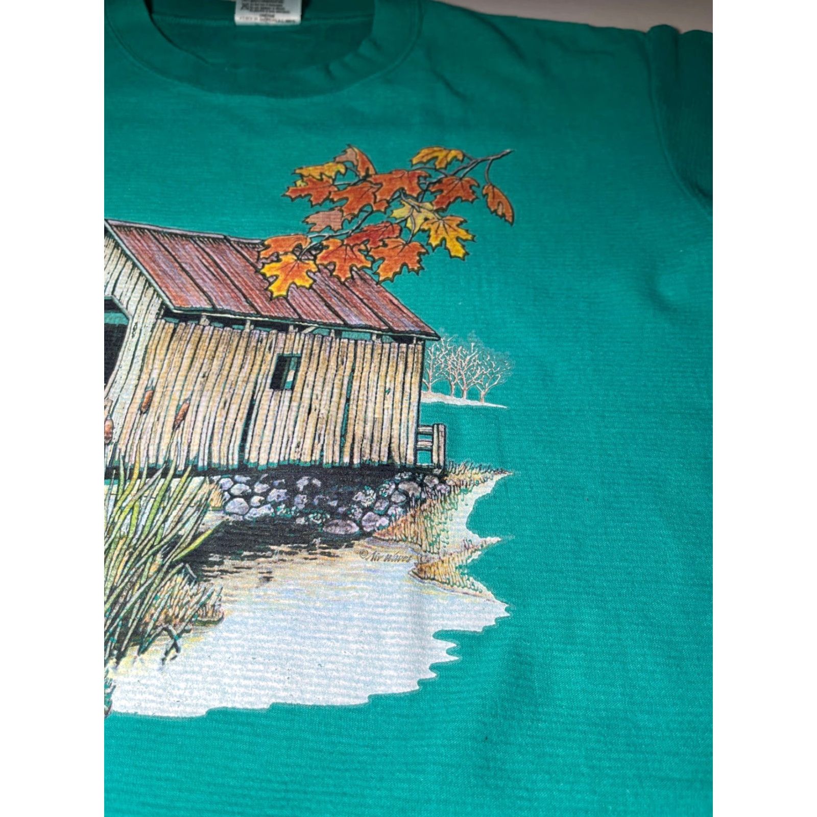 Vintage VINTAGE Oneita T-Shirt Unisex Adults 90s Stowe Vermont Cotton Teal Size M Crew Neck Short Sleeve Heavyweight 100% Made in USA Size US M / EU 48-50 / 2 - 7 Thumbnail