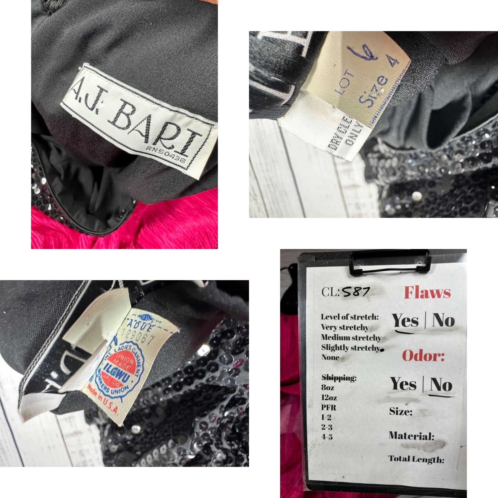 Vintage VINTAGE A.J. Bari Mermaid Dress Shirt Bow Back Halter Neck Sequined Sz 4 Black Pink Open Back Midi Women Dresses Bow flaw Size S / US 4 / IT 40 - 10 Thumbnail