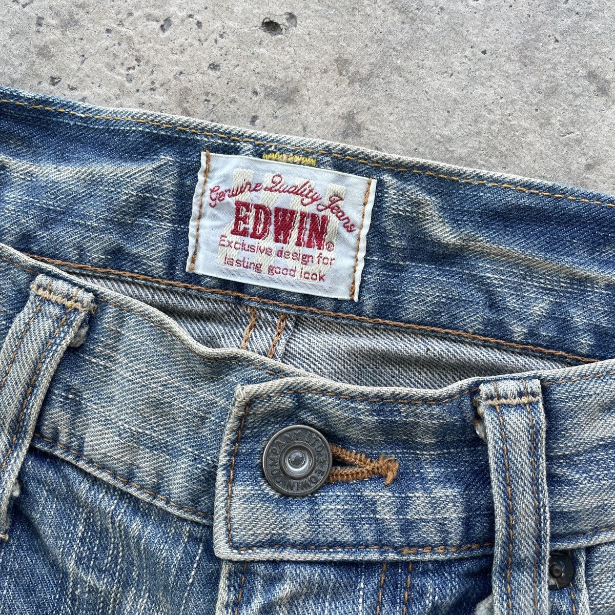 Edwin Vintage Edwin Distressed Patchwork Mudwash Faded Jeans Pants Size US 33 - 6 Thumbnail