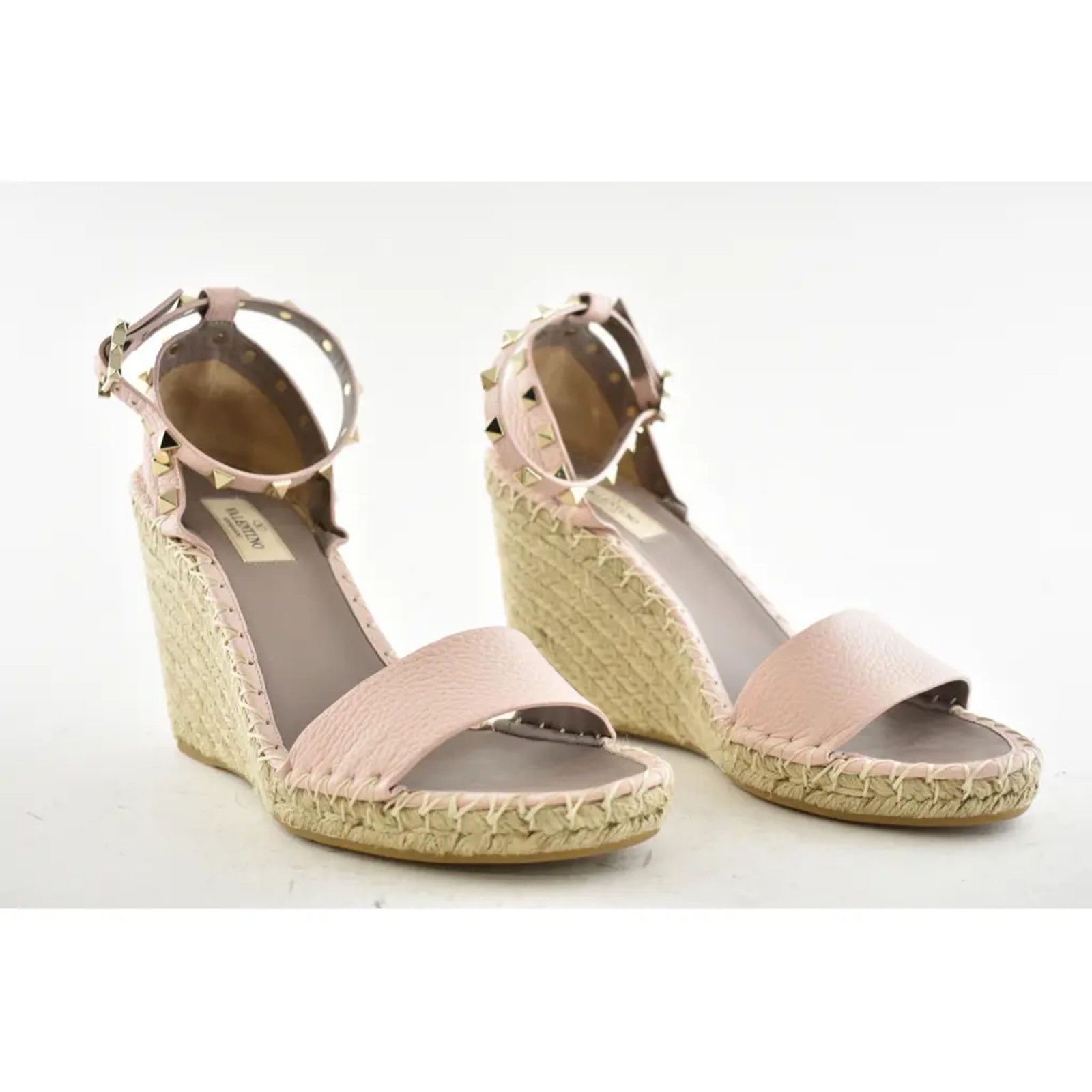 Valentino Rockstud 40D Ankle Strap Platform Wedge Sandal Heel 40 Size US 10 / IT 40 - 3 Thumbnail