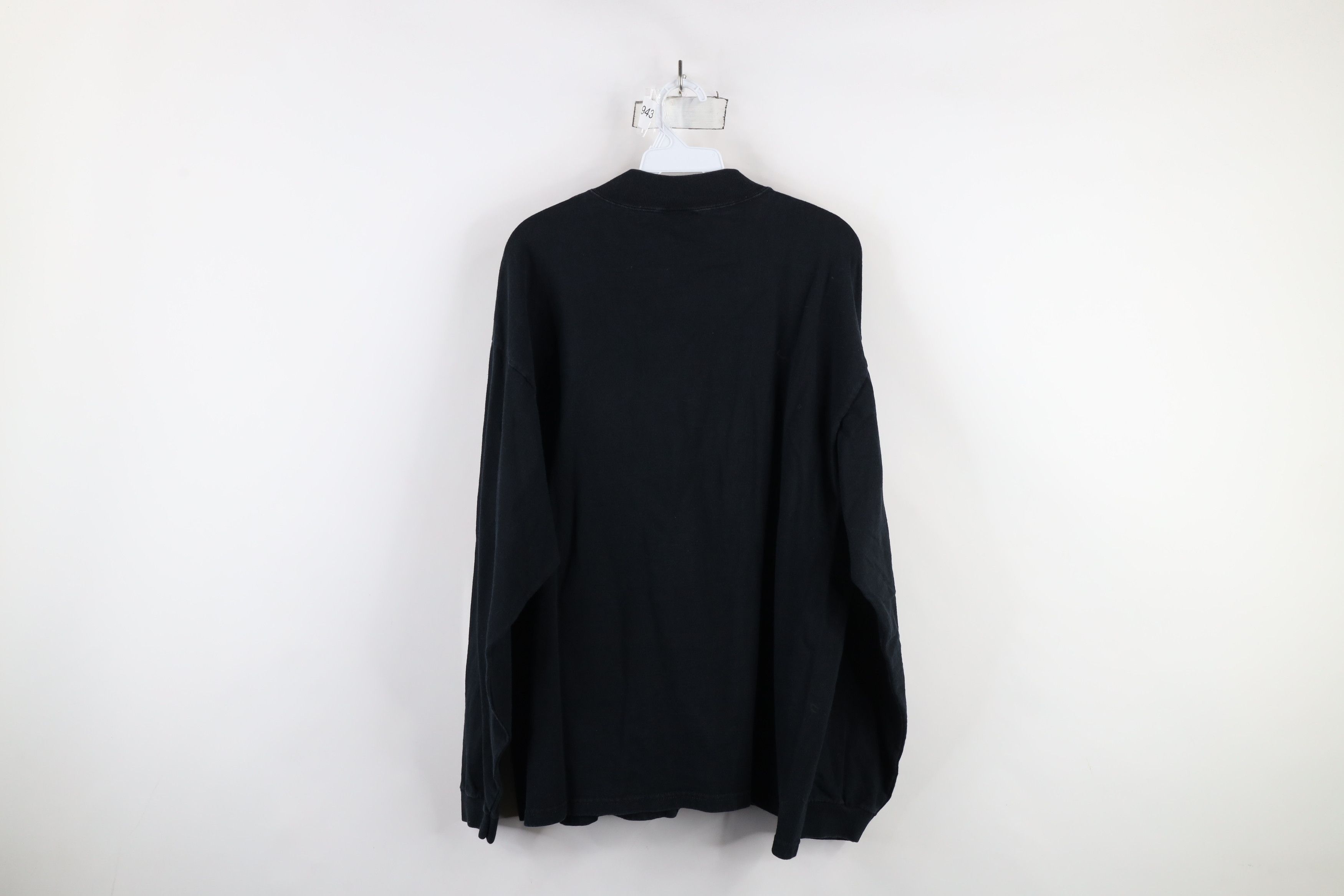 Vintage Vintage 90s Streetwear Heavyweight Mock Neck T-Shirt Black Size US XL / EU 56 / 4 - 6 Thumbnail